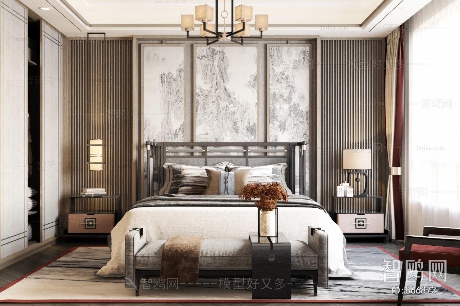 New Chinese Style Bedroom