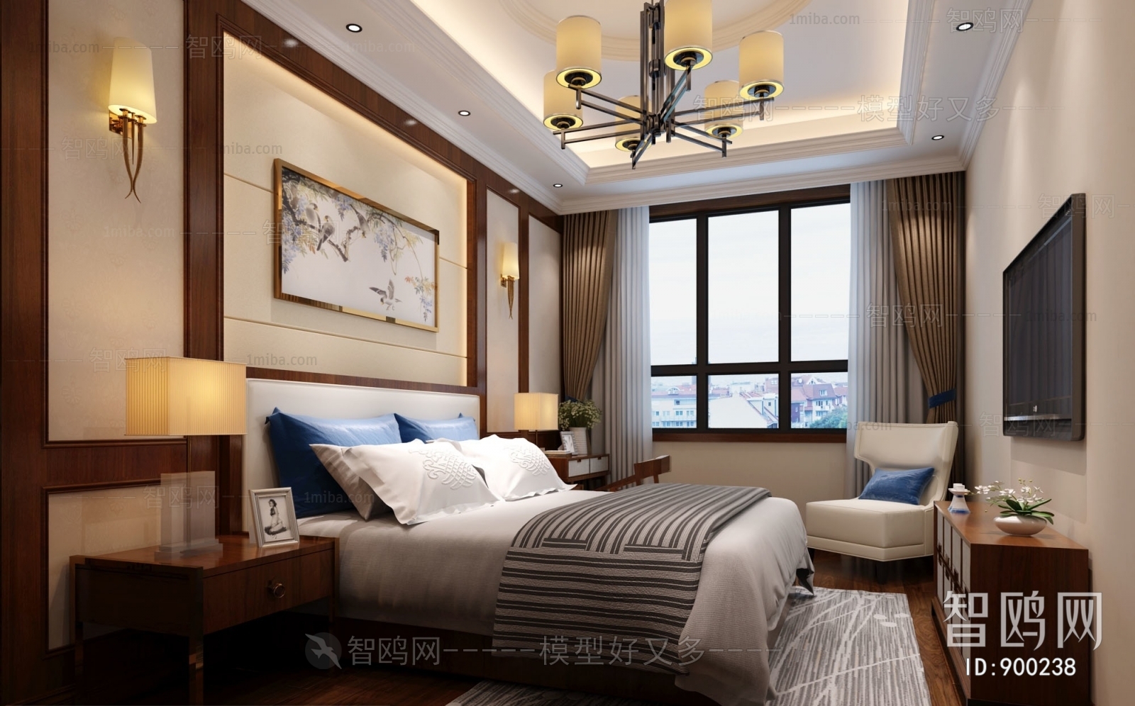 New Chinese Style Bedroom