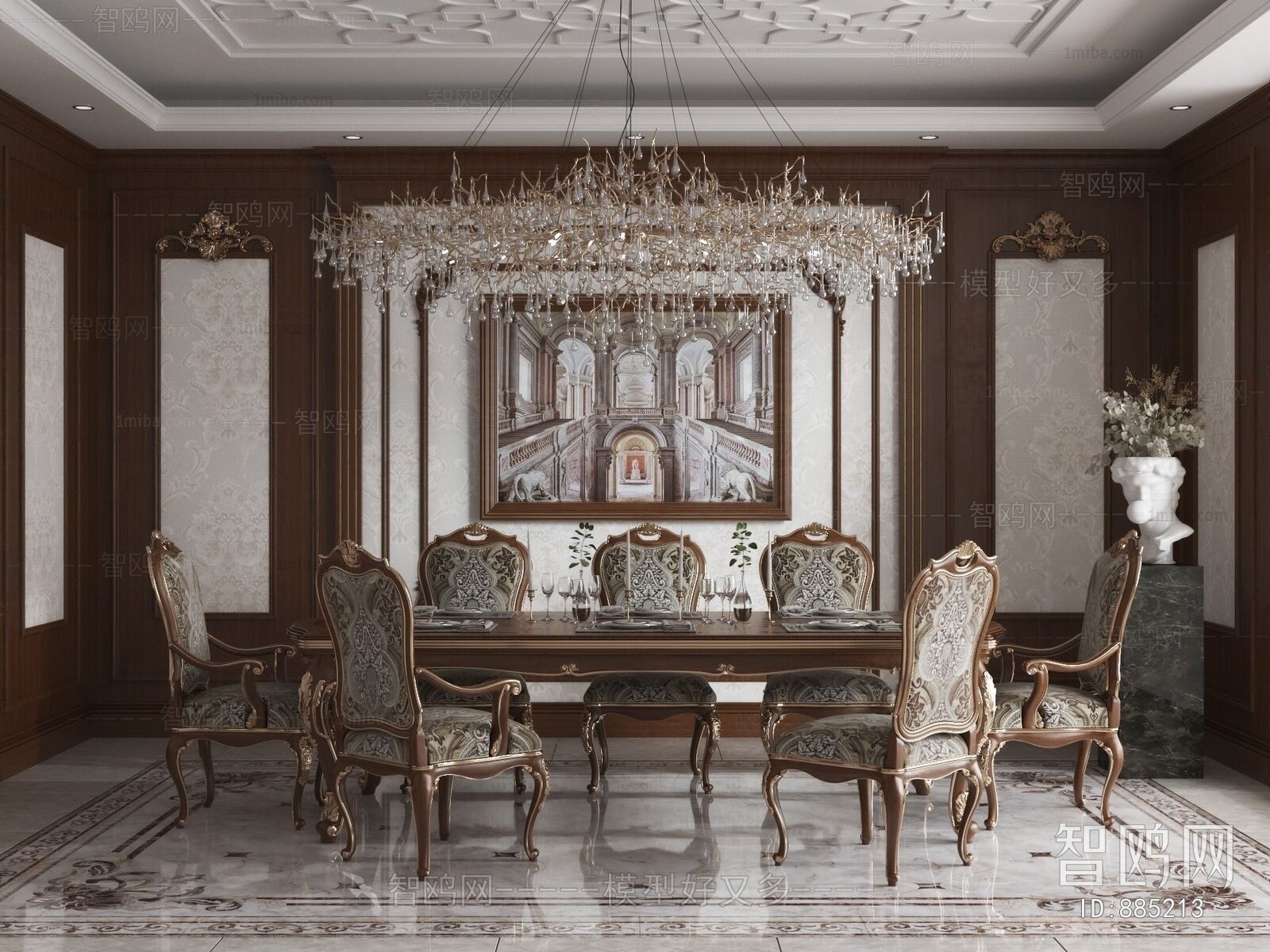 American Style Classical Style Dining Room