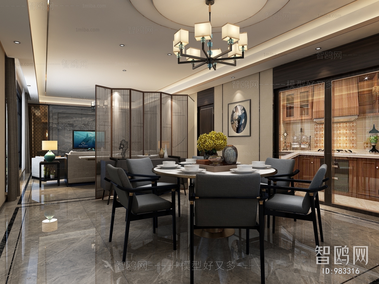 New Chinese Style Dining Room