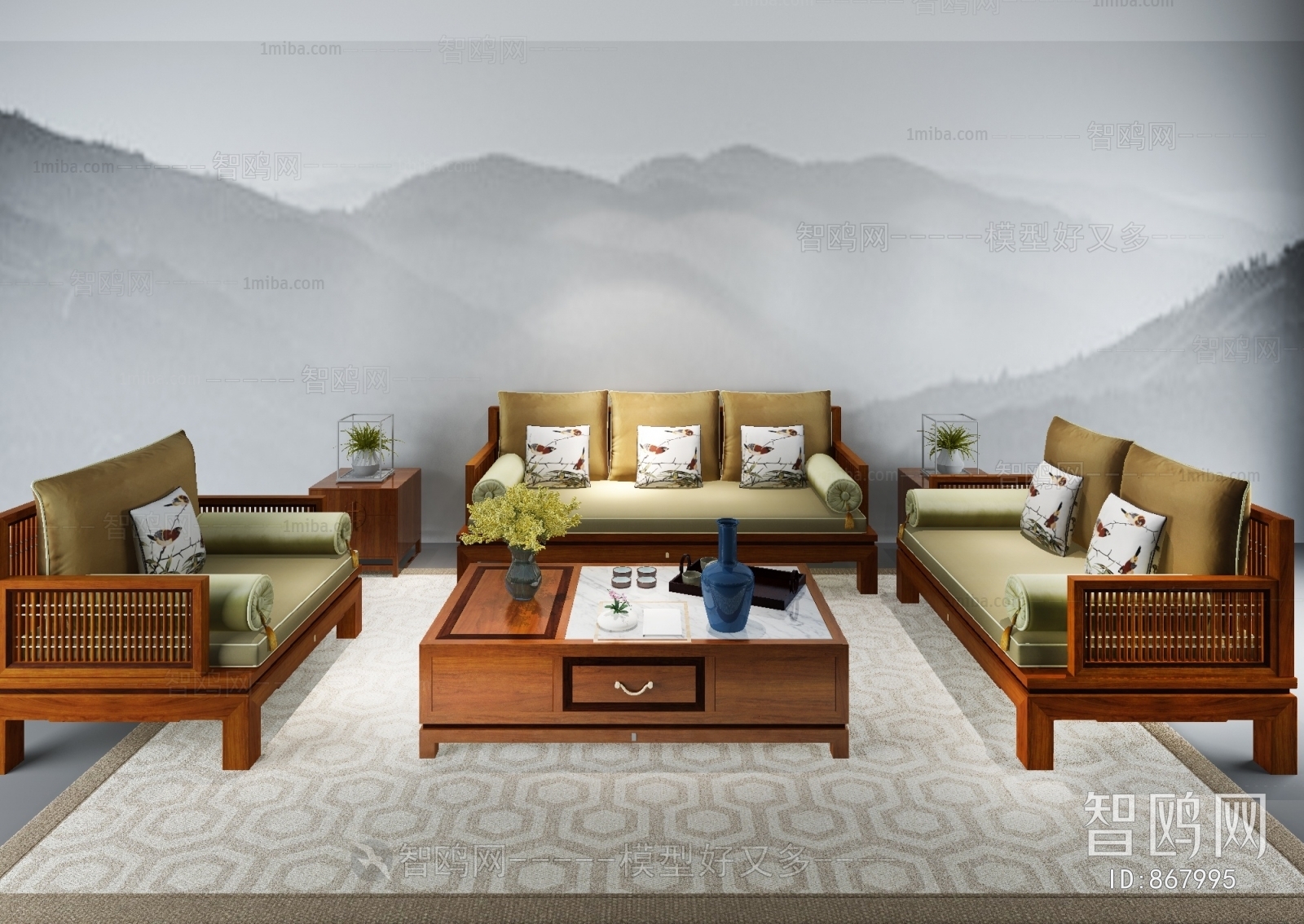 New Chinese Style Sofa Combination