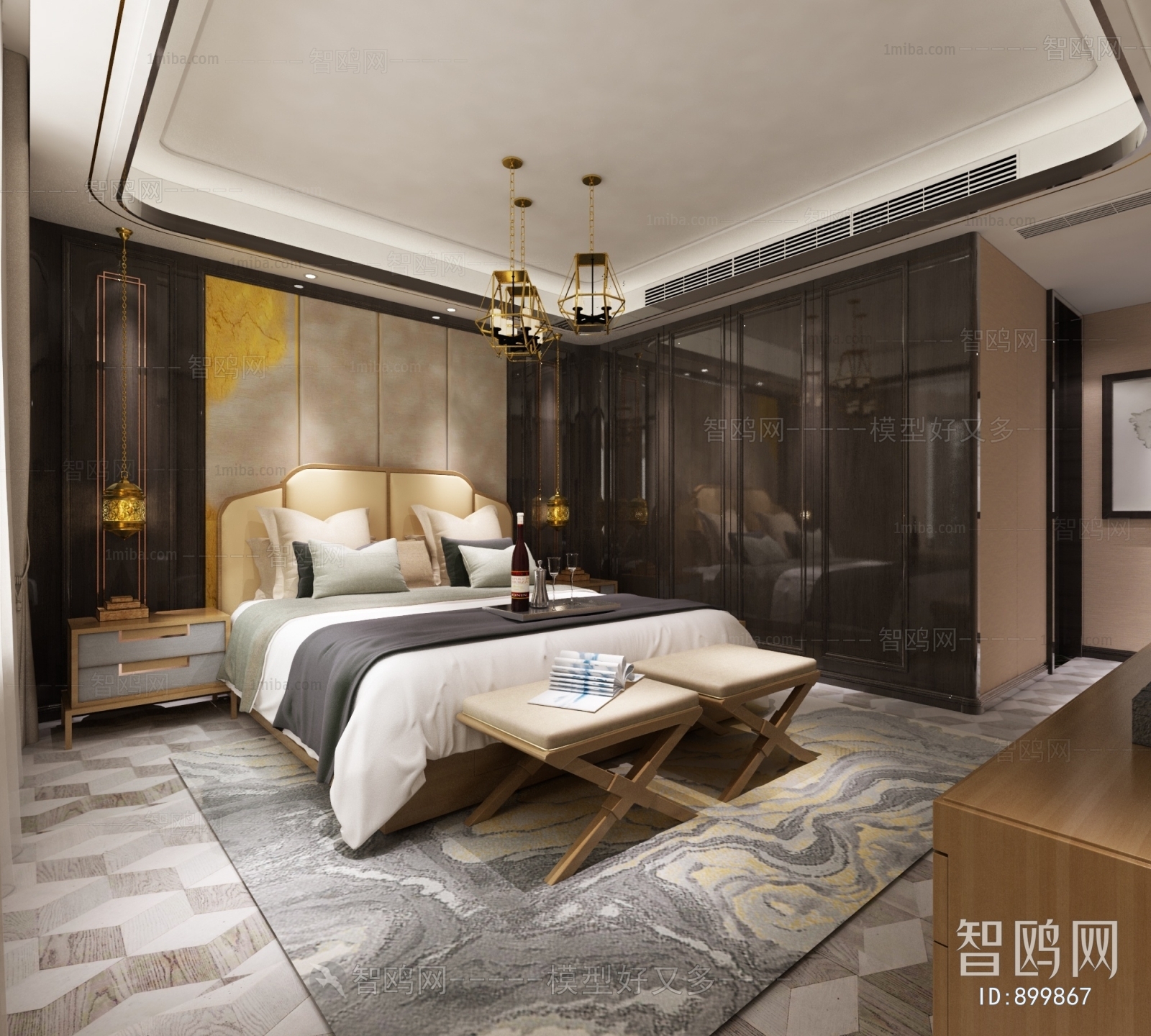 New Chinese Style Bedroom