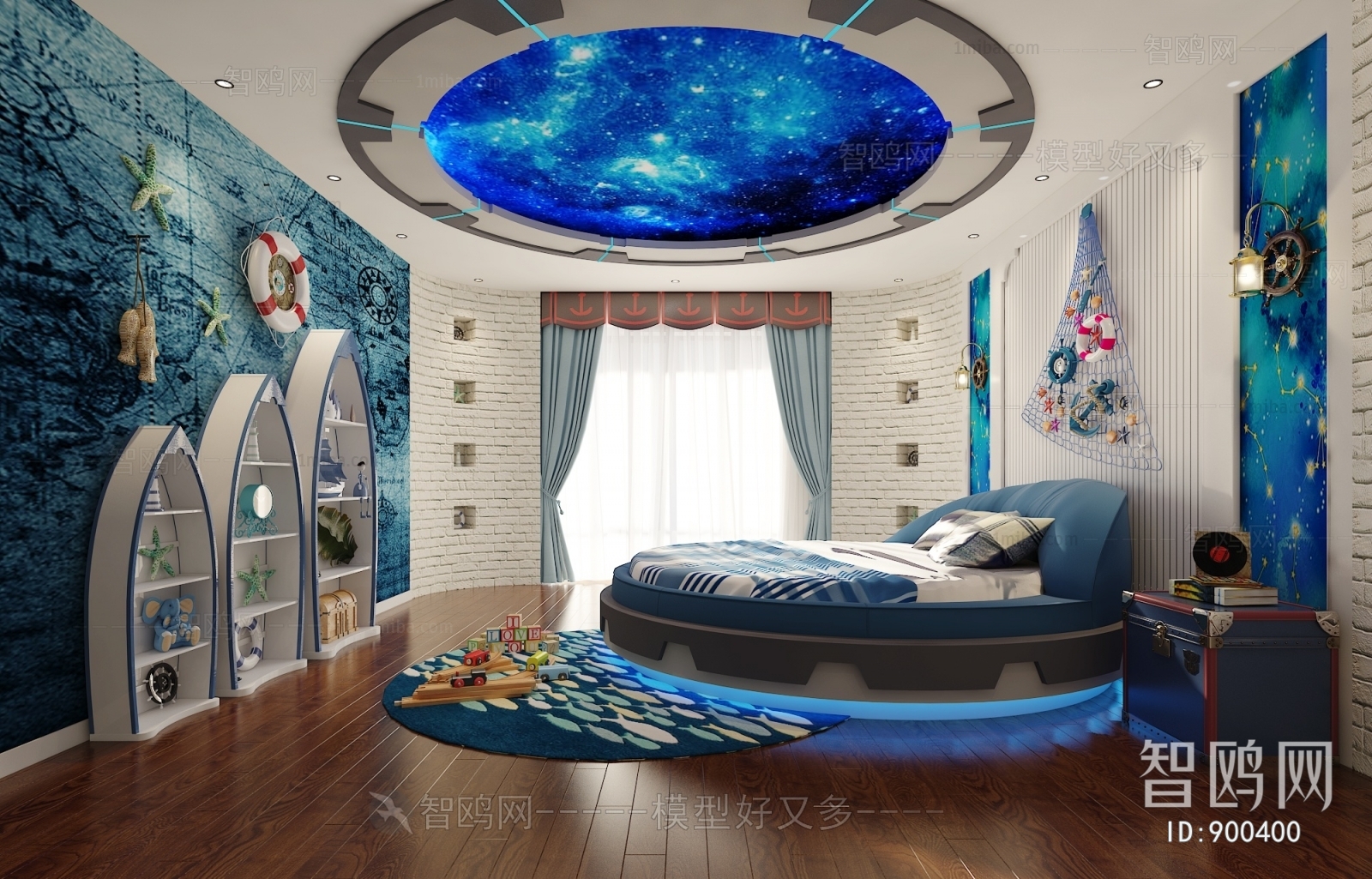 Mediterranean Style Boy's Room And Son's Room