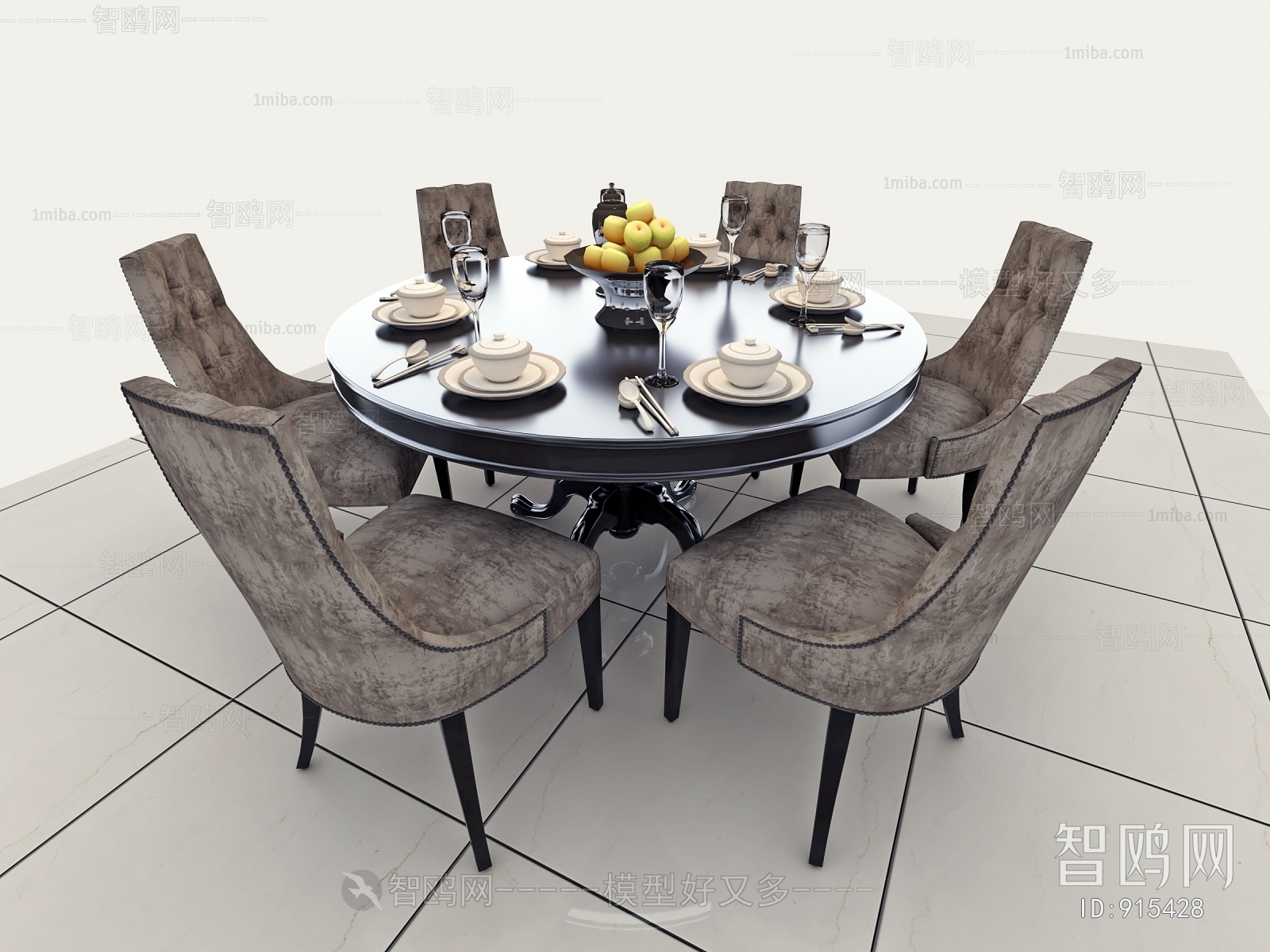 Simple European Style Dining Table And Chairs