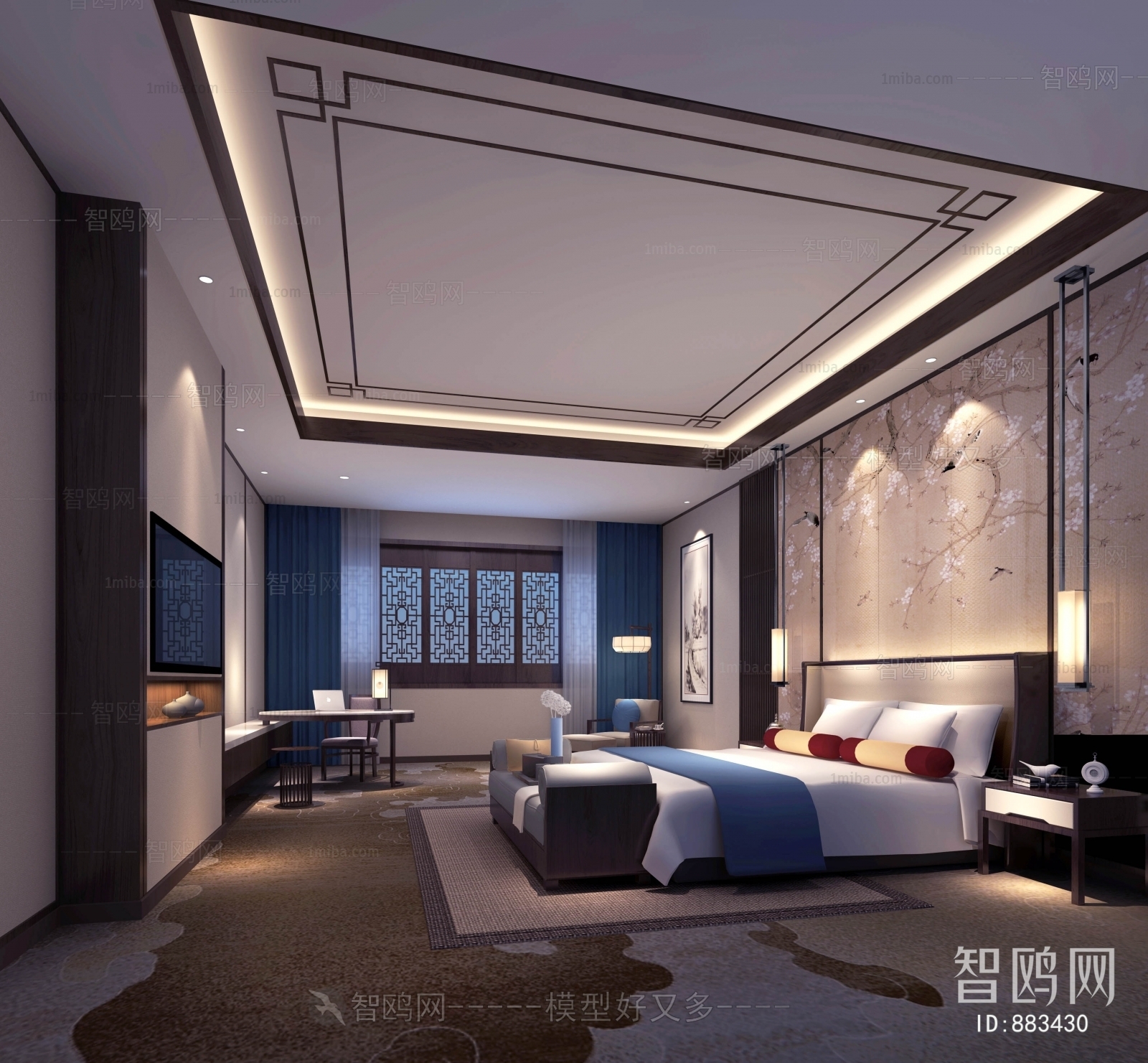 New Chinese Style Bedroom