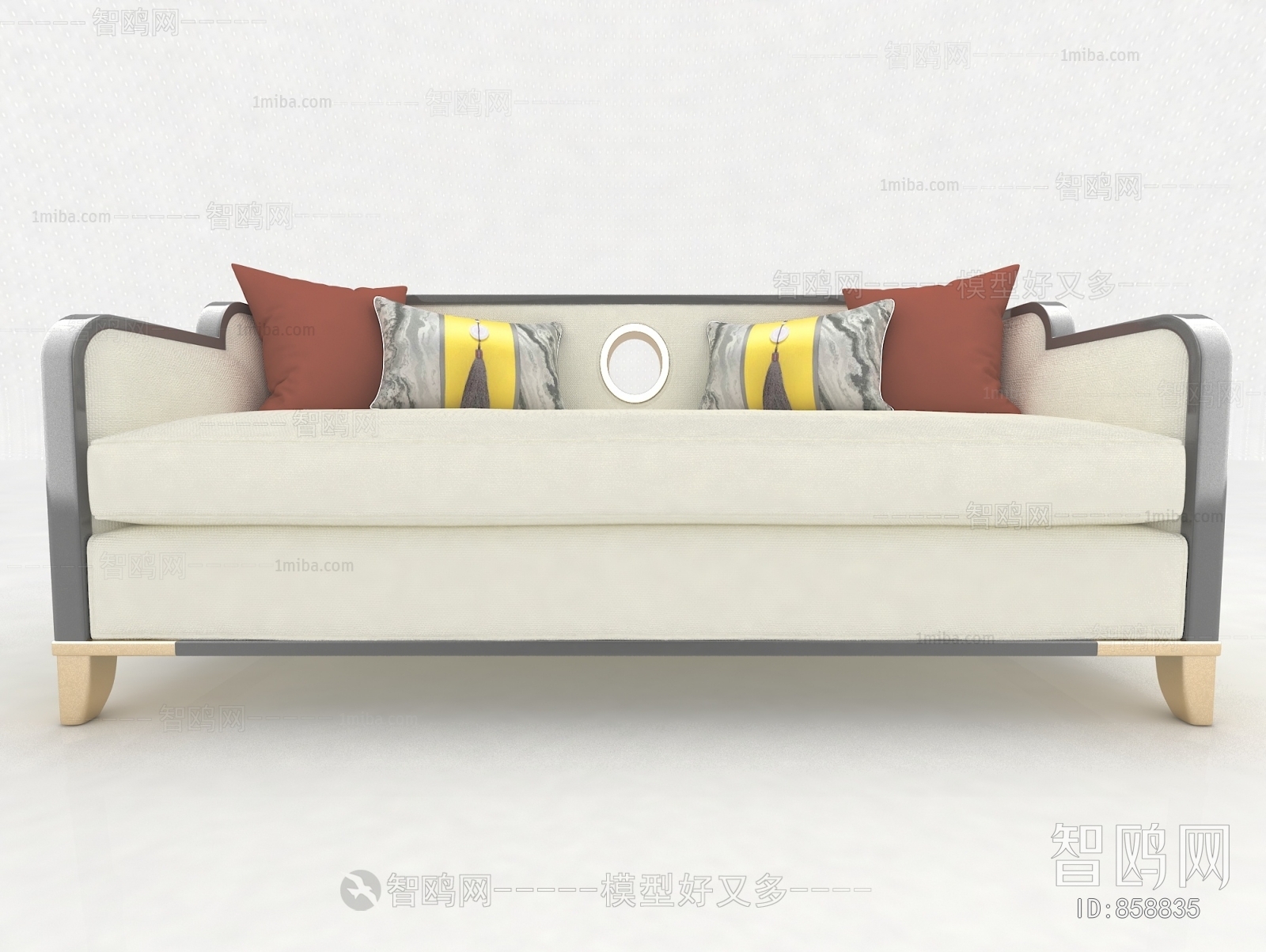 New Chinese Style Three-seat Sofa