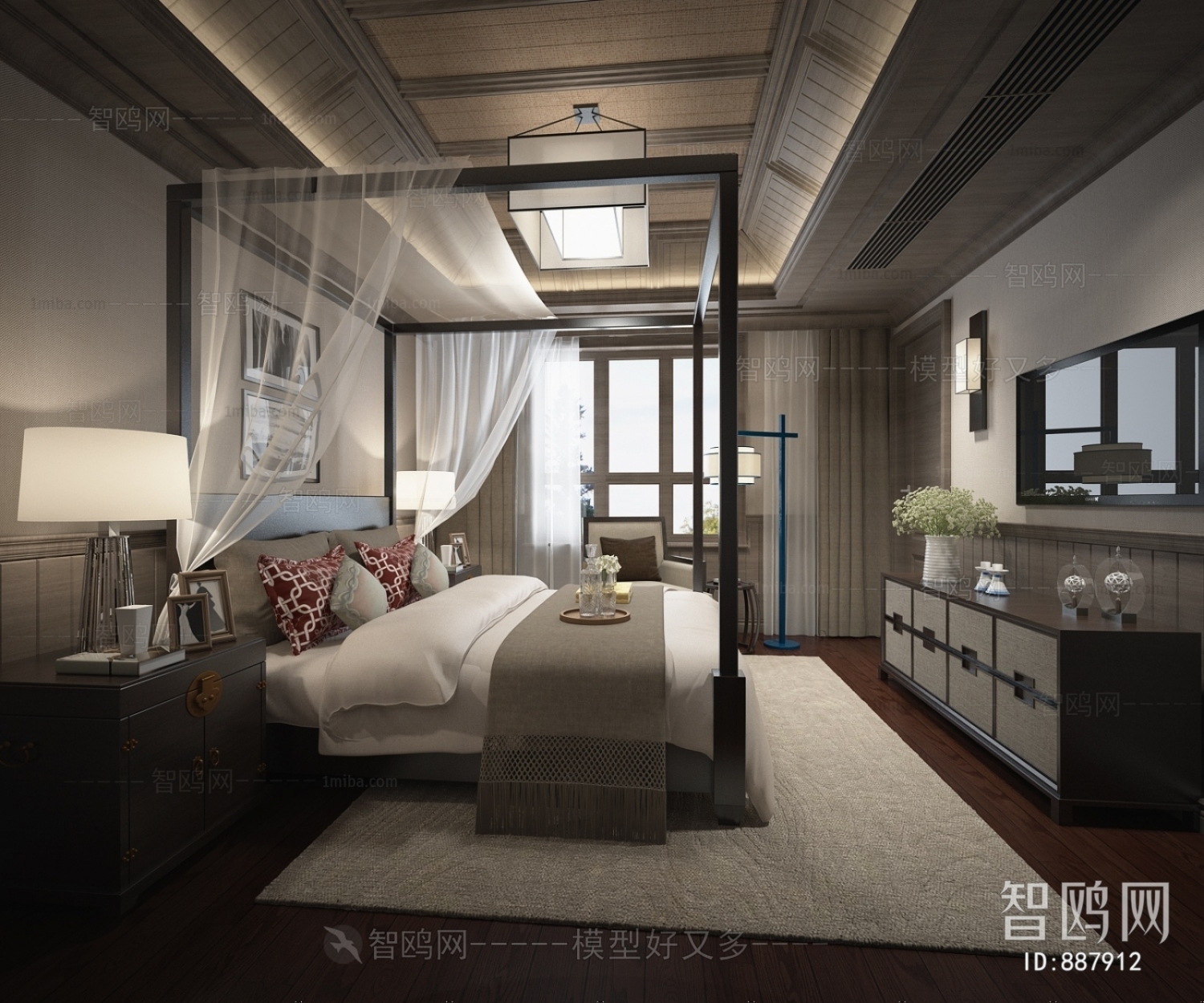 New Chinese Style Bedroom