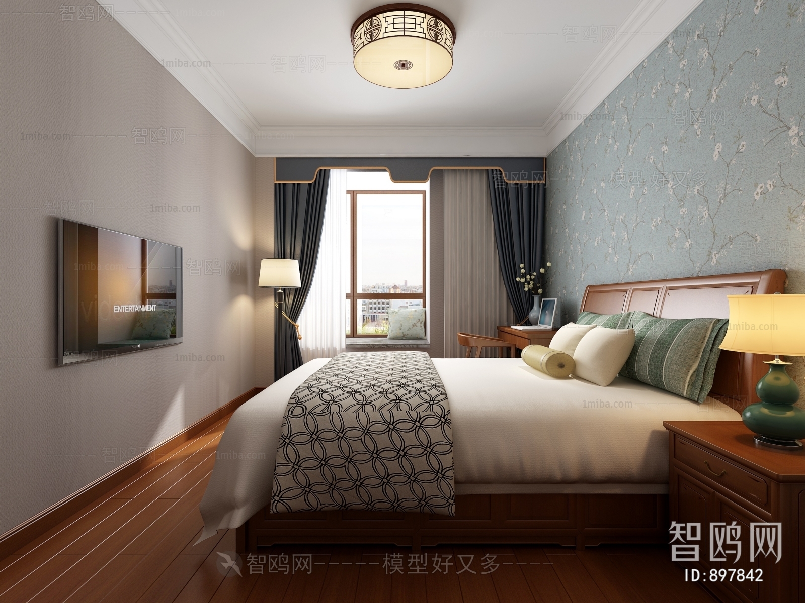 New Chinese Style Bedroom