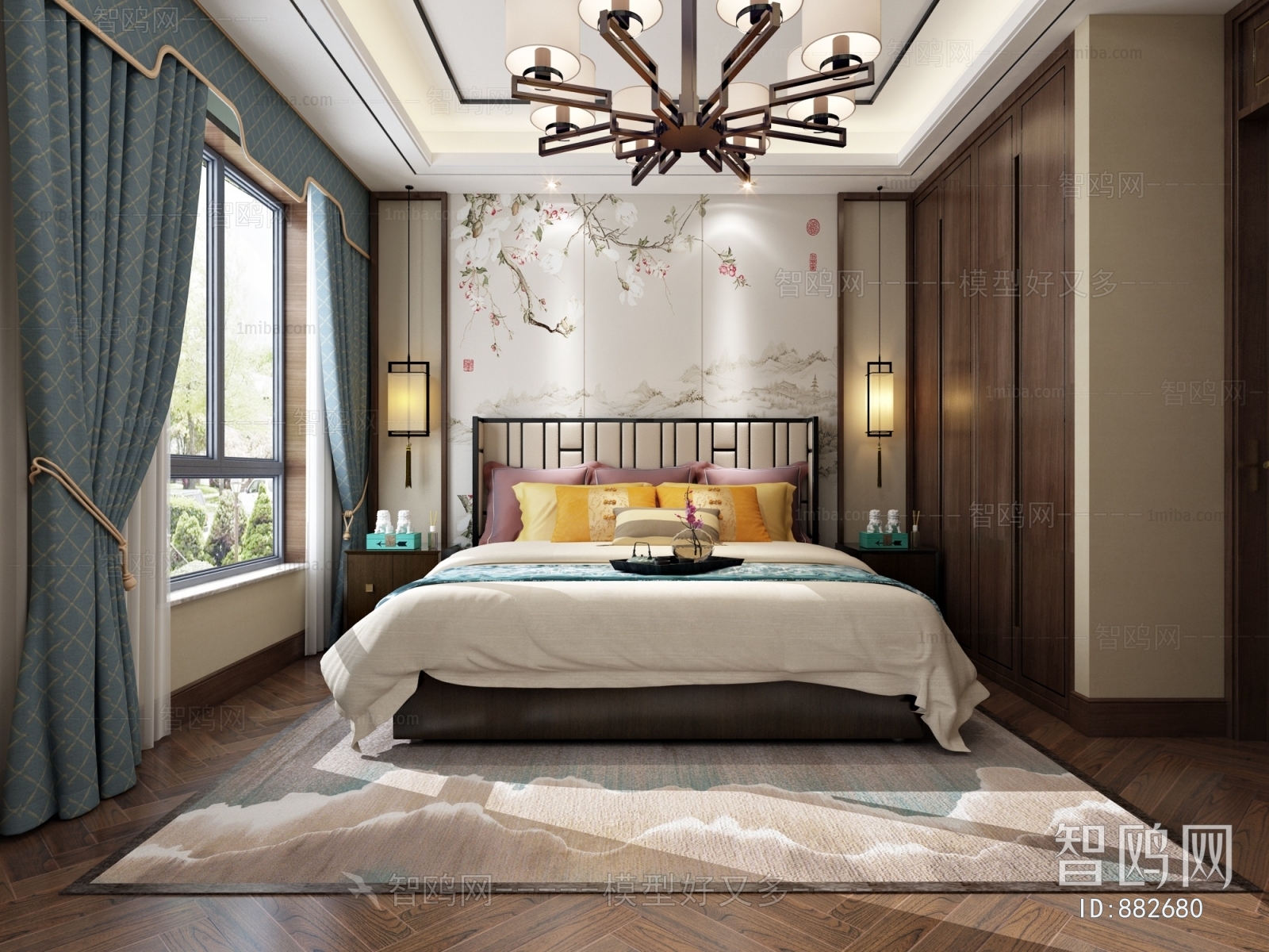 New Chinese Style Bedroom