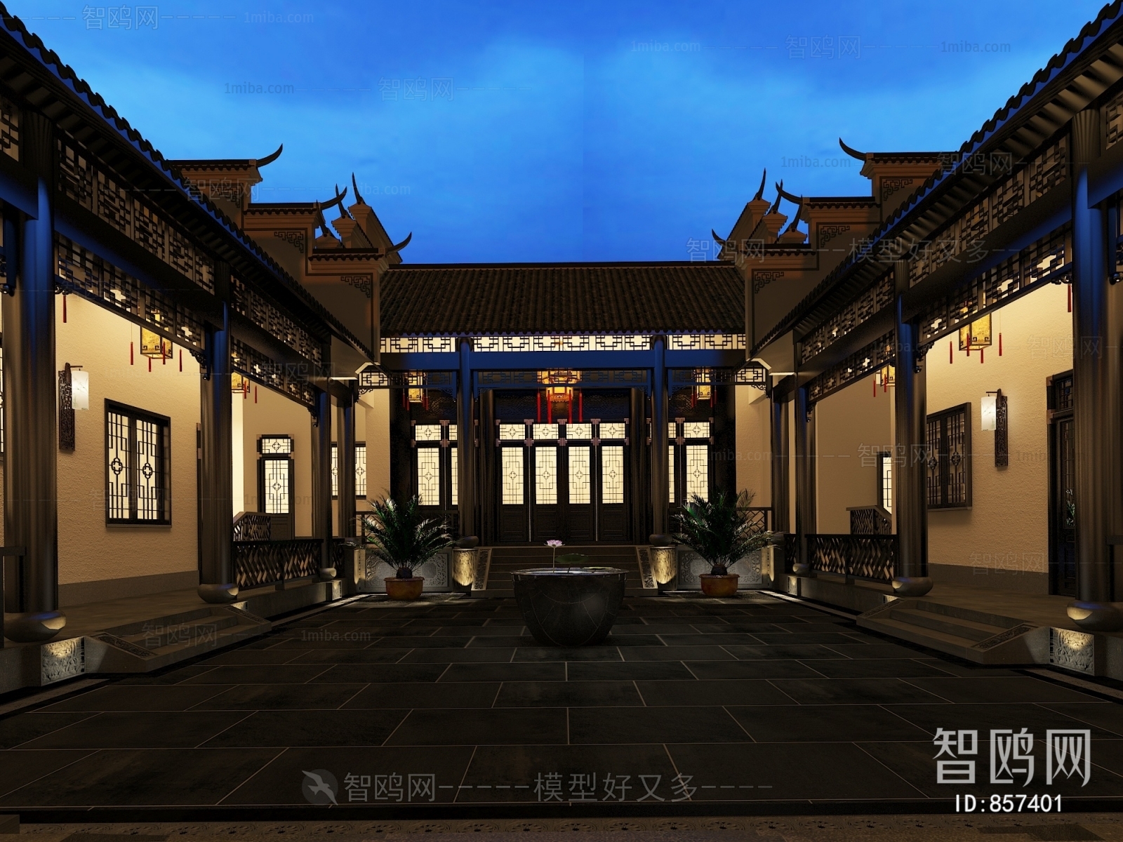 New Chinese Style Ancient Architectural Buildings