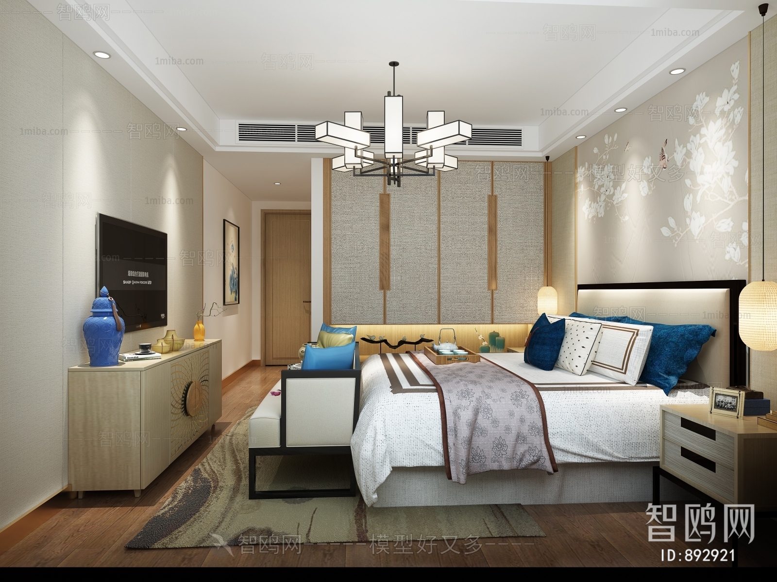 New Chinese Style Bedroom