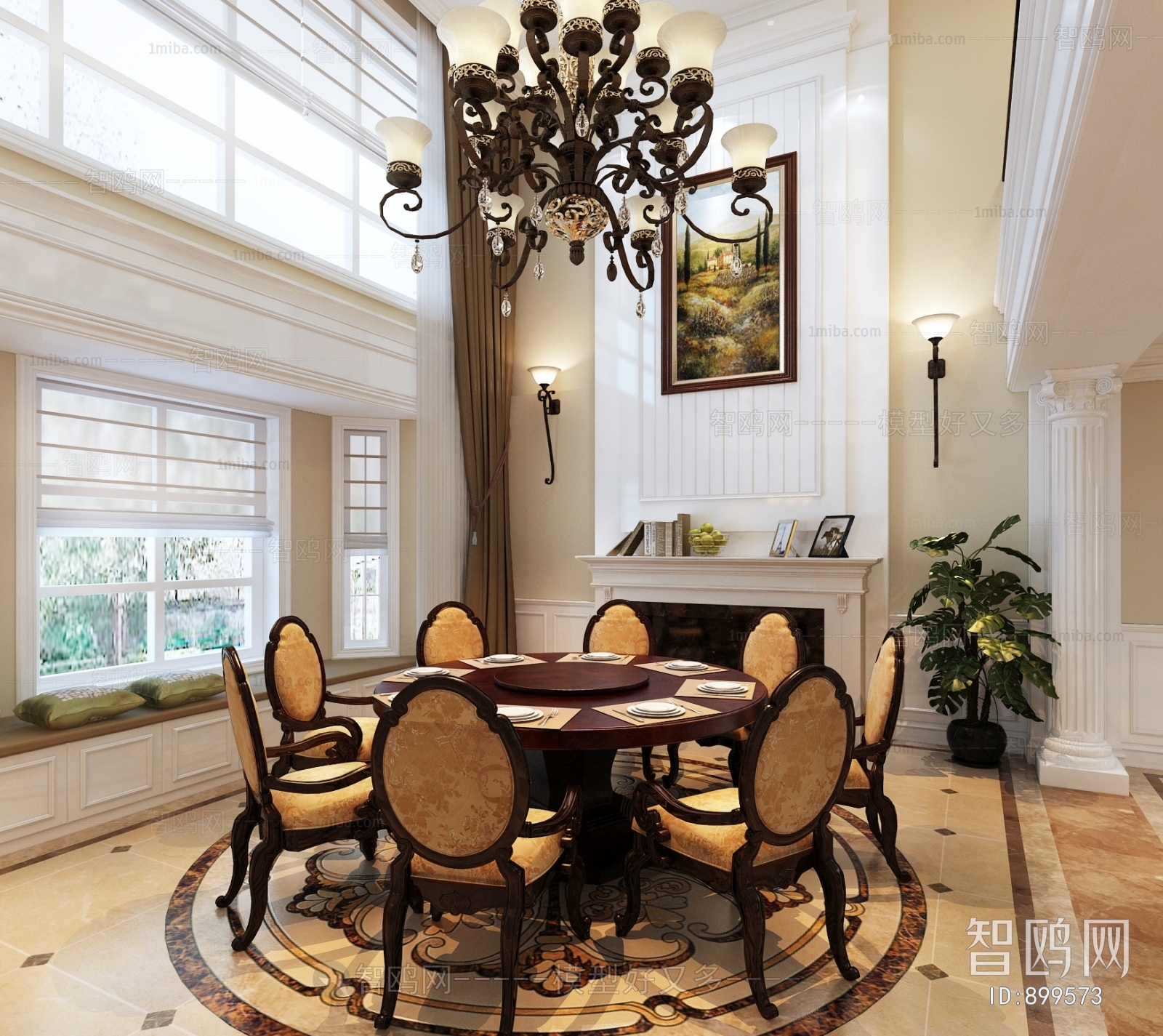 Simple European Style Dining Room