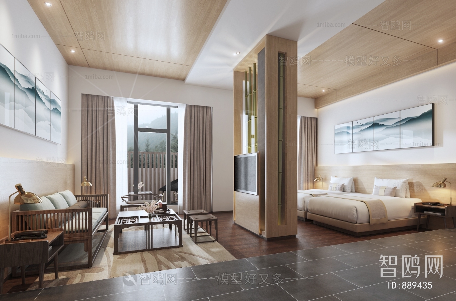 New Chinese Style Bedroom