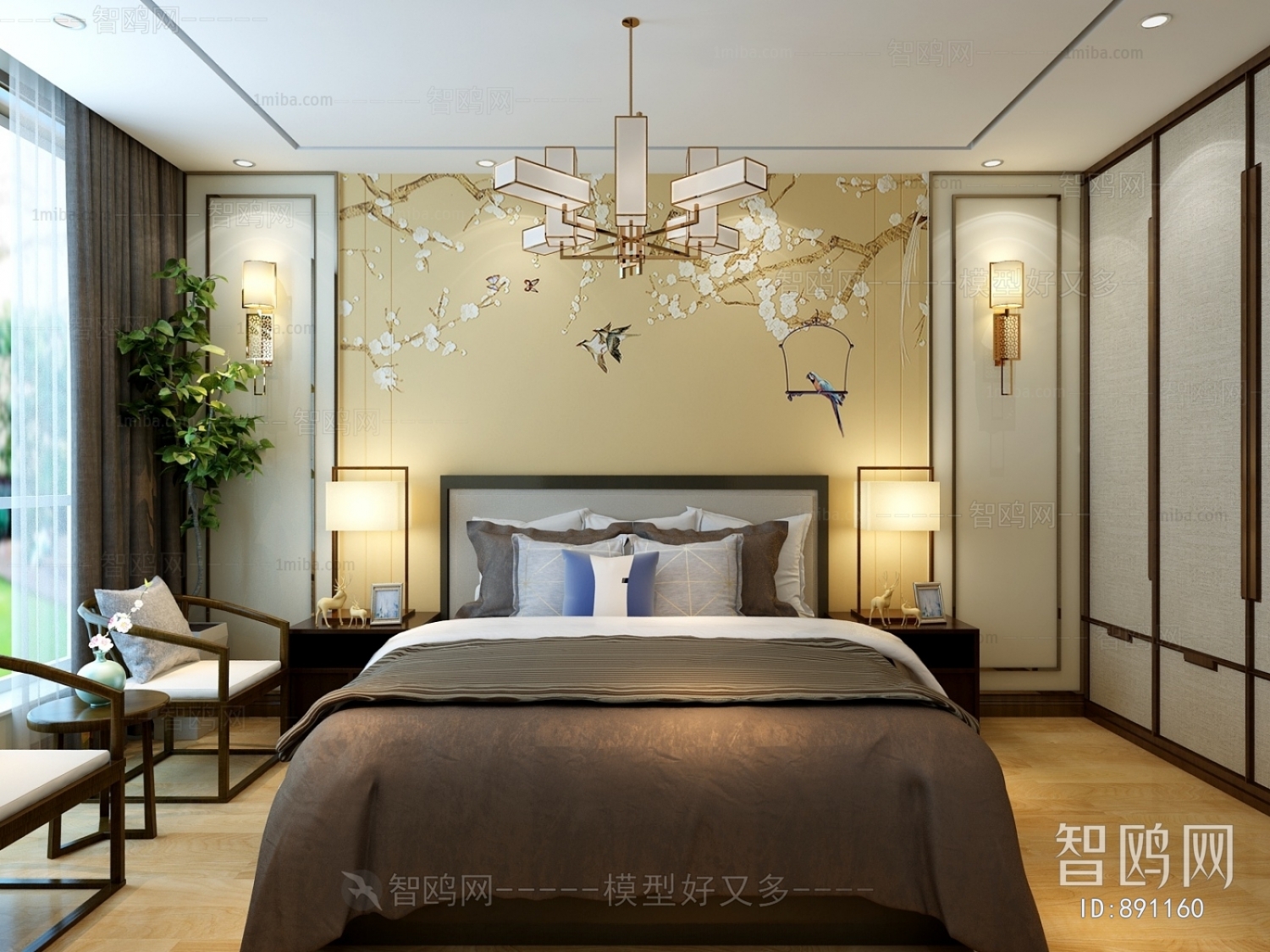 New Chinese Style Bedroom