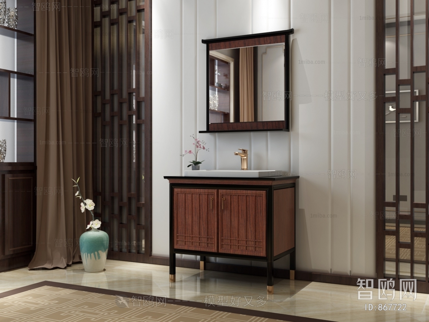 New Chinese Style Bathroom Cabinet