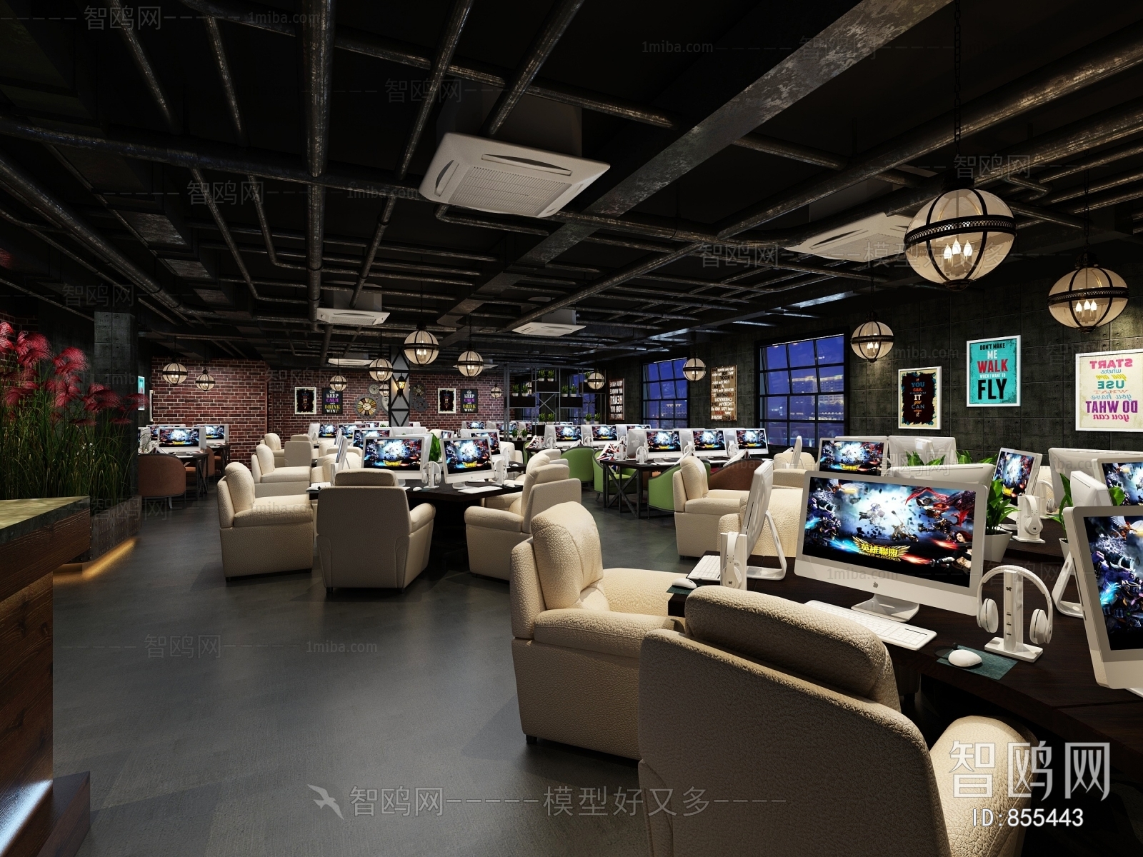 Industrial Style Internet Cafe