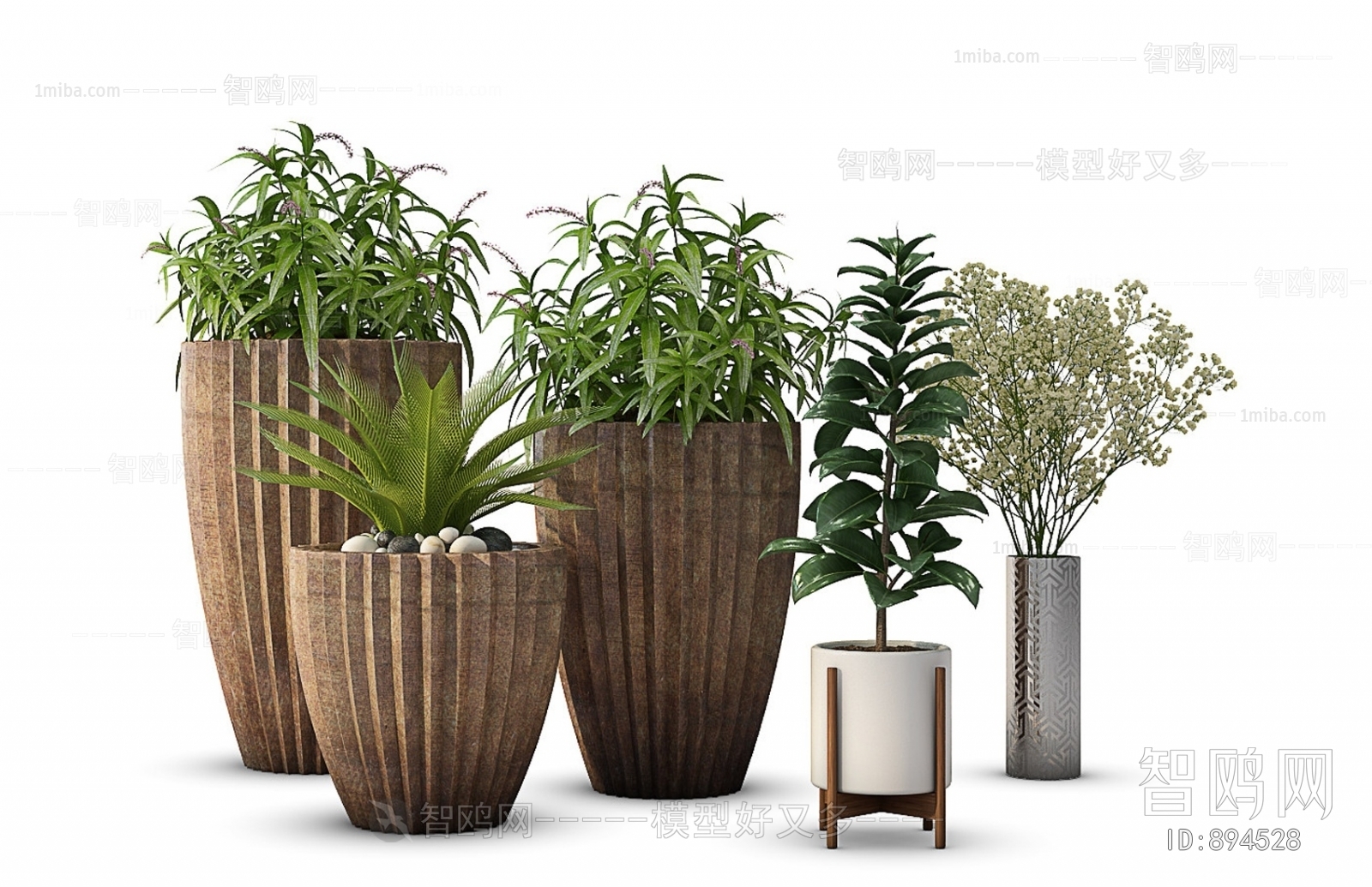 Modern Potted Green Plant