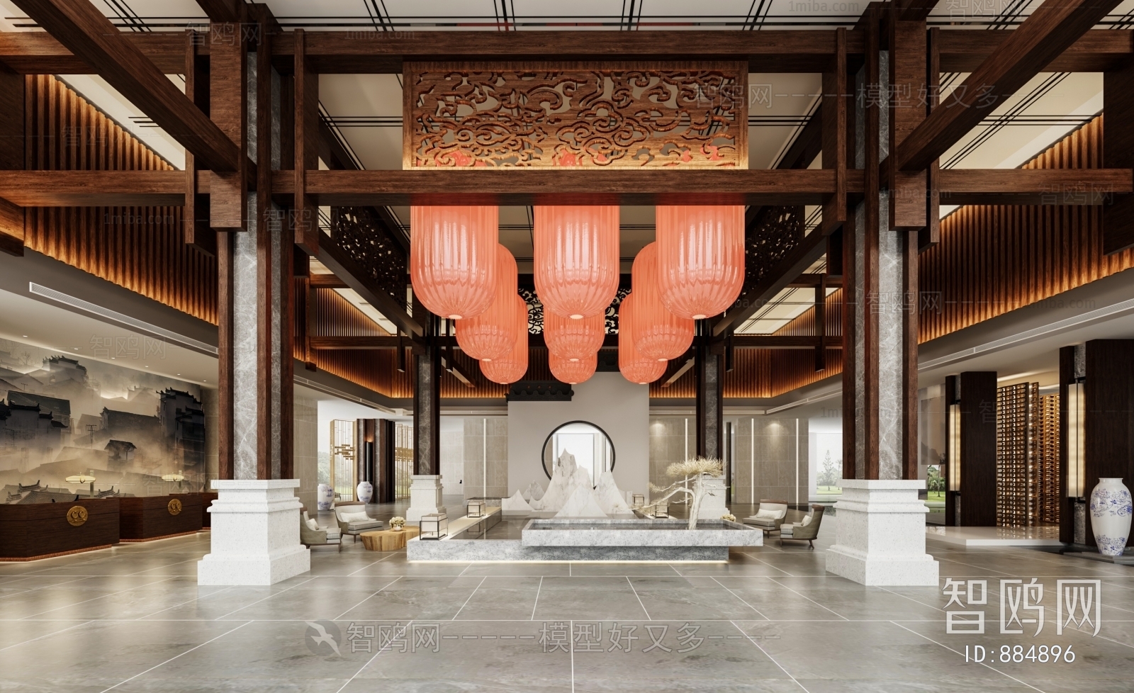 New Chinese Style Lobby Hall