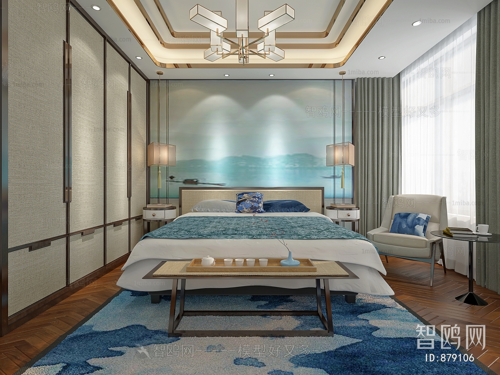 New Chinese Style Bedroom