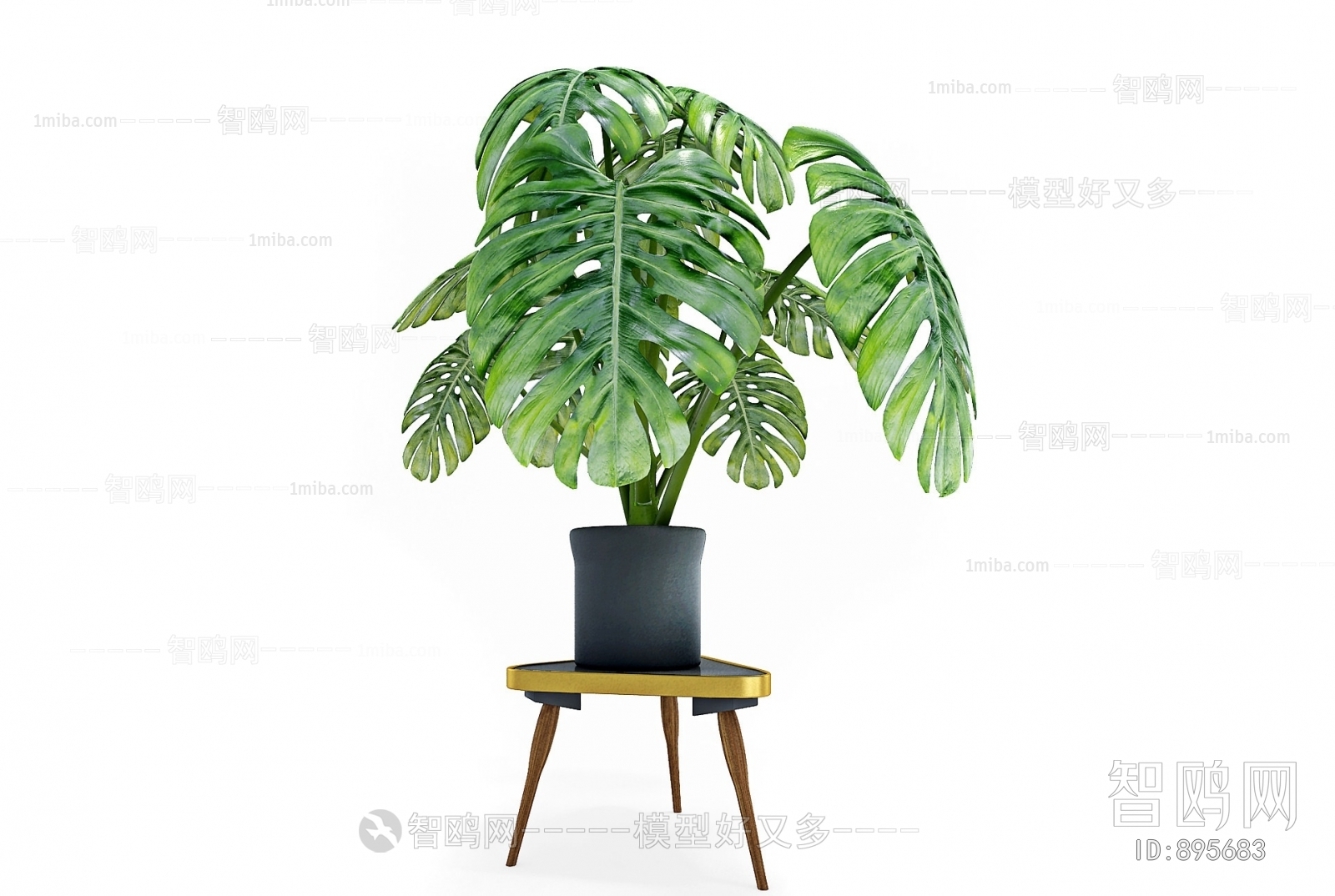 Modern Potted Green Plant