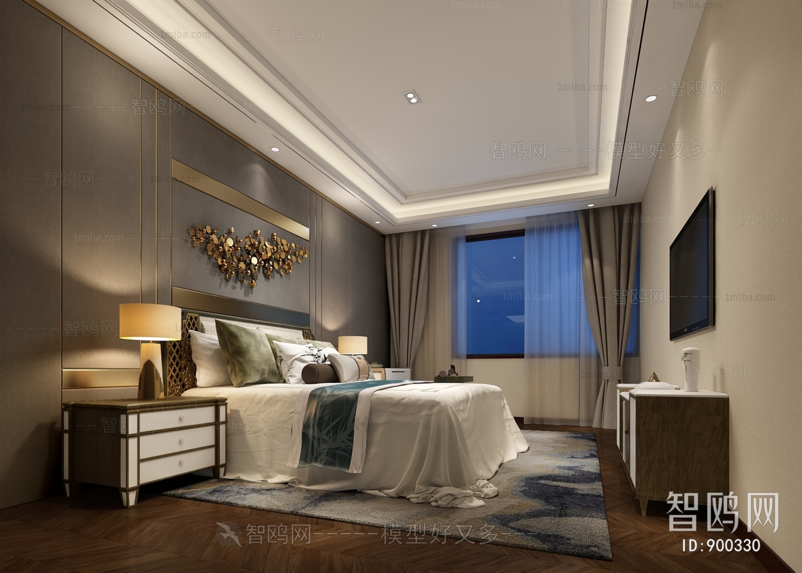 New Chinese Style Bedroom