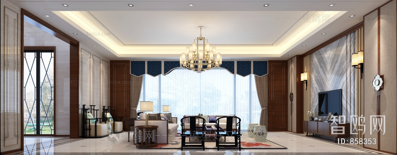 New Chinese Style A Living Room