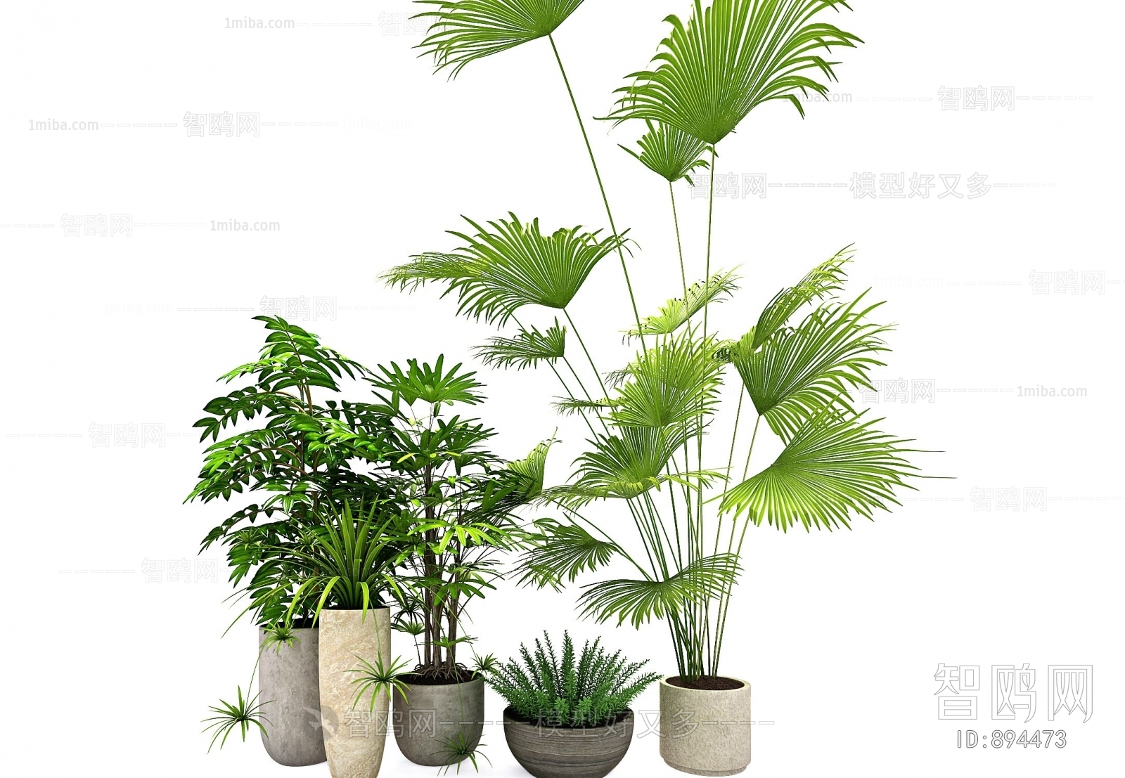 Modern Potted Green Plant