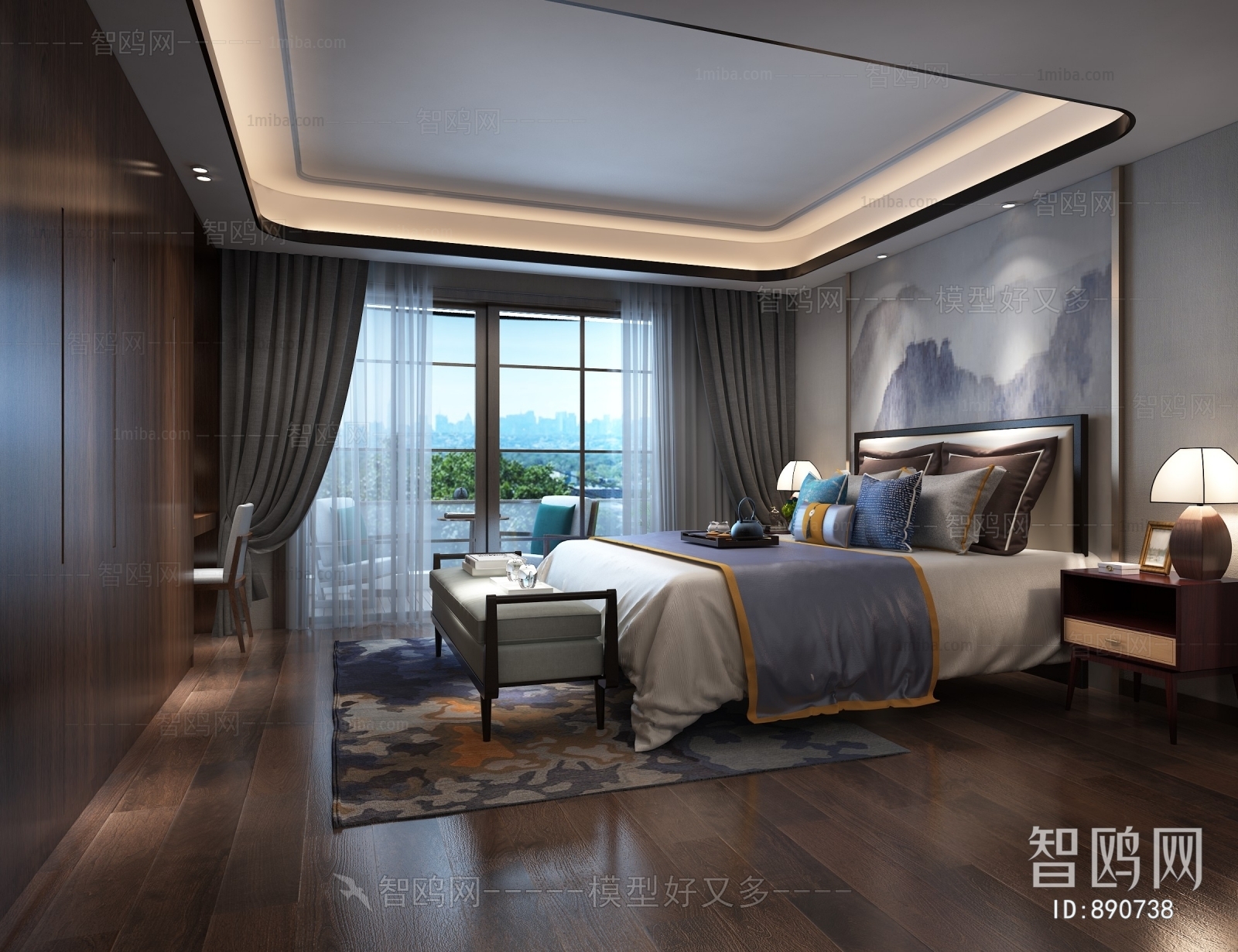 New Chinese Style Bedroom