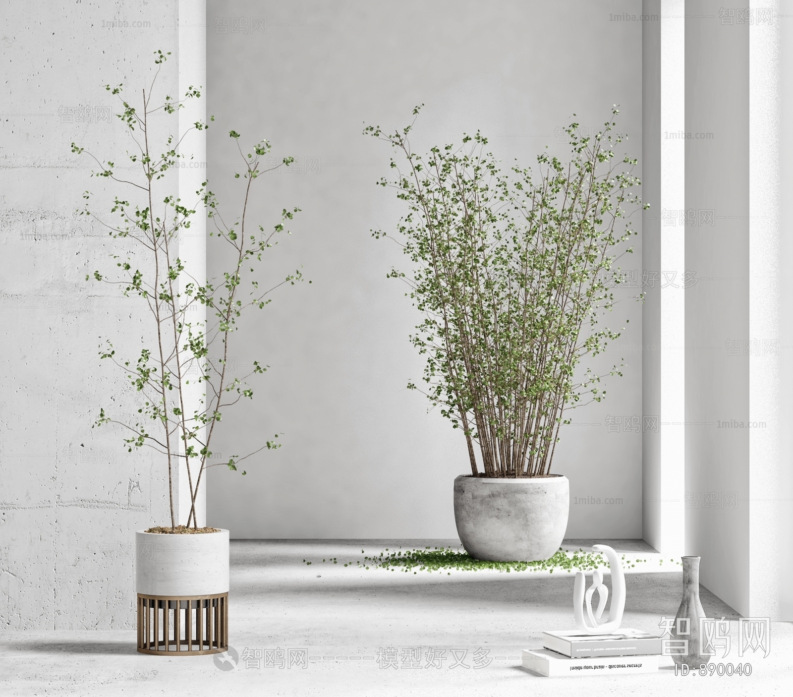 Modern Potted Green Plant