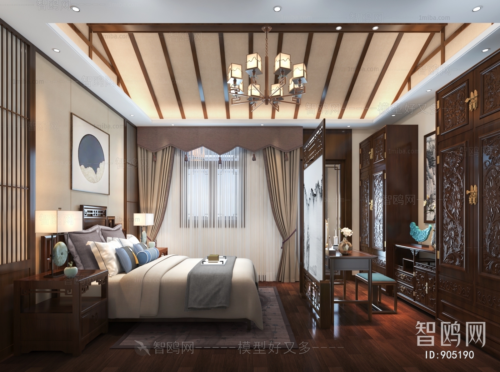 New Chinese Style Bedroom