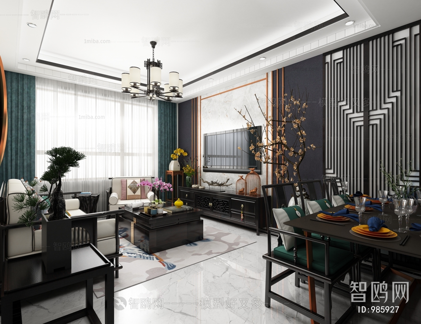 New Chinese Style A Living Room