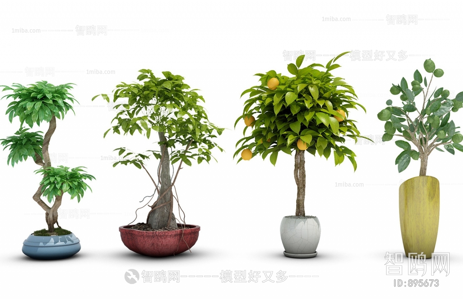 Modern Potted Green Plant