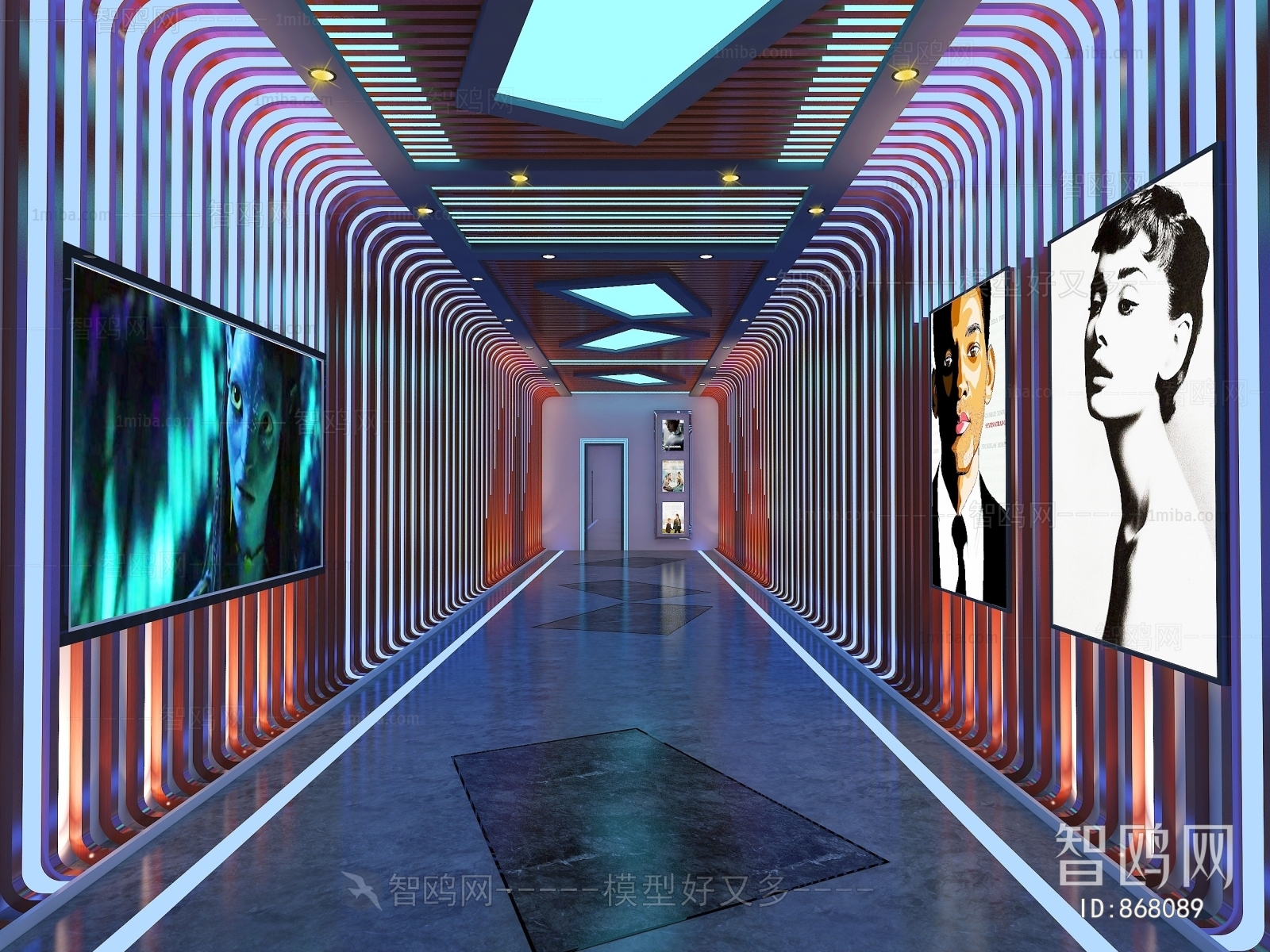 现代电影院走廊设计