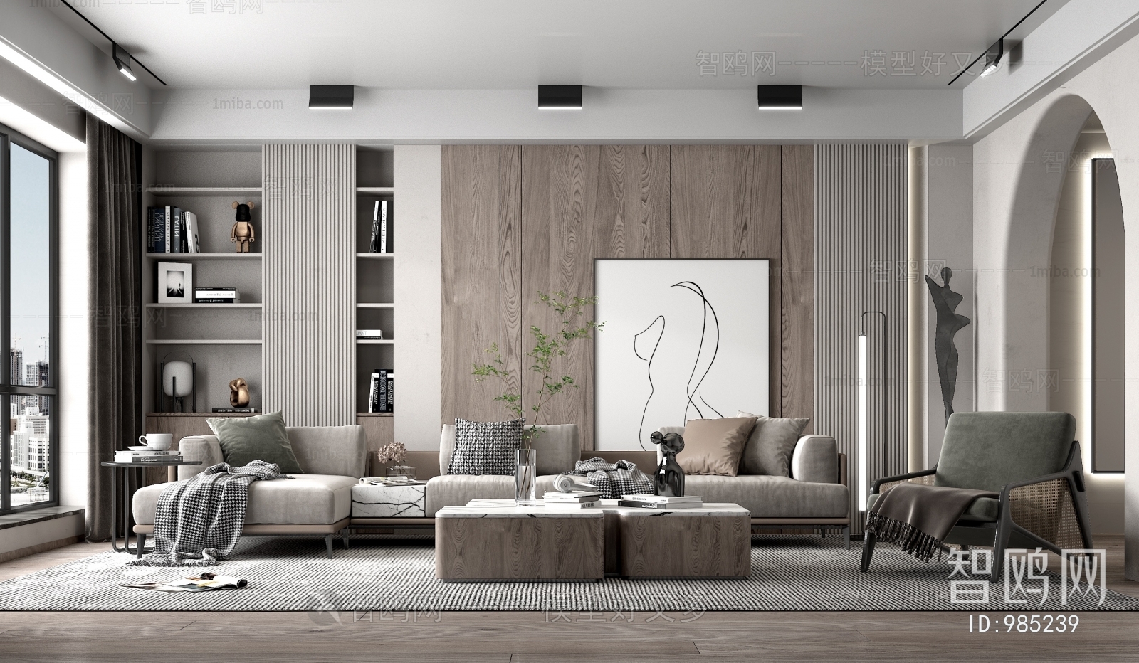 Modern Wabi-sabi Style A Living Room