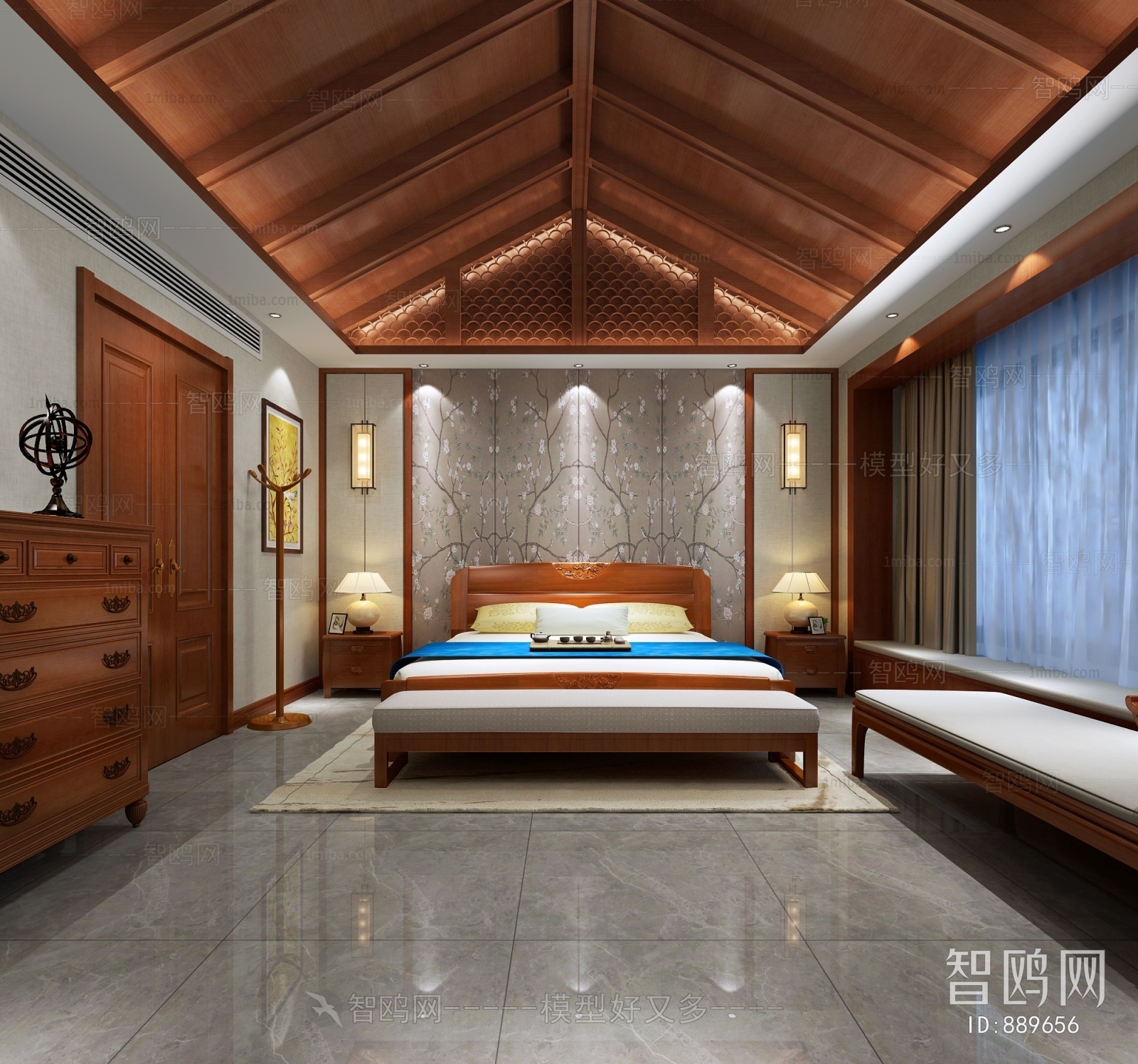 New Chinese Style Bedroom