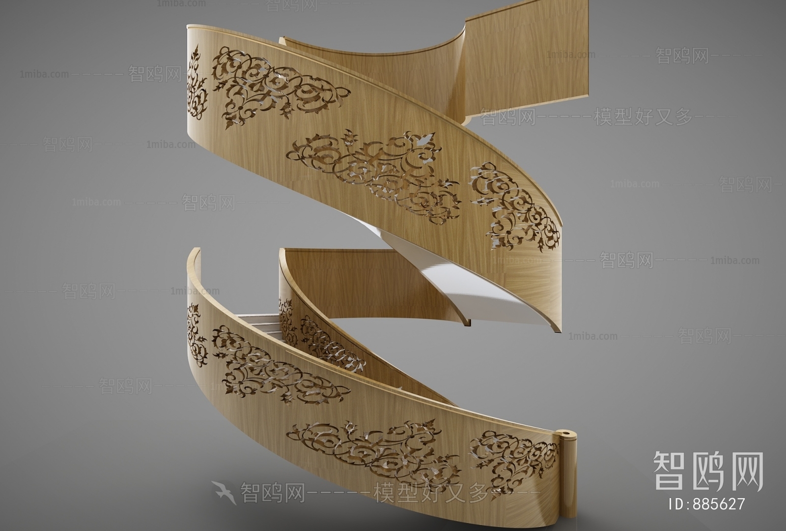 Chinese Style New Chinese Style Rotating Staircase