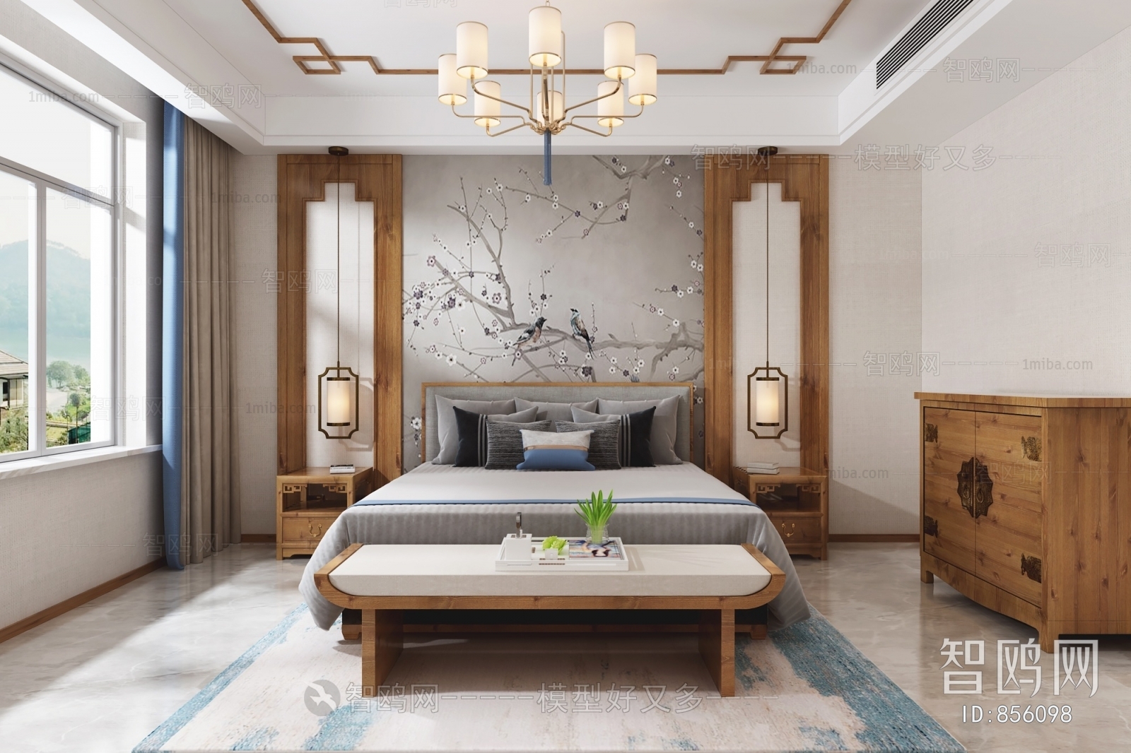 New Chinese Style Bedroom