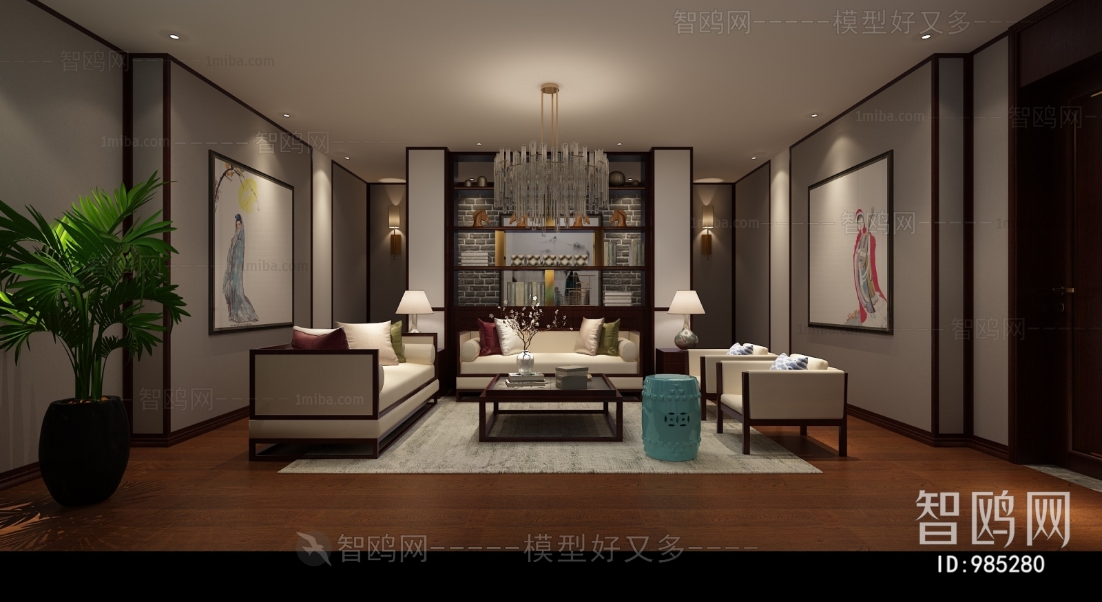 New Chinese Style A Living Room