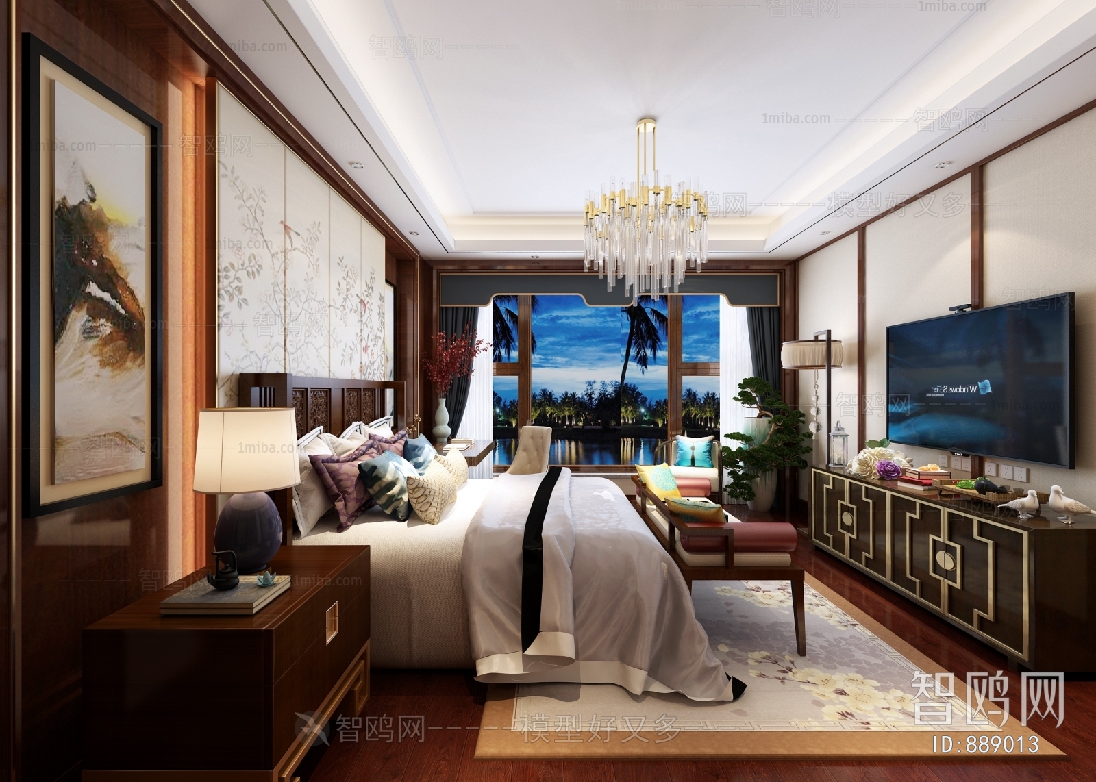 New Chinese Style Bedroom