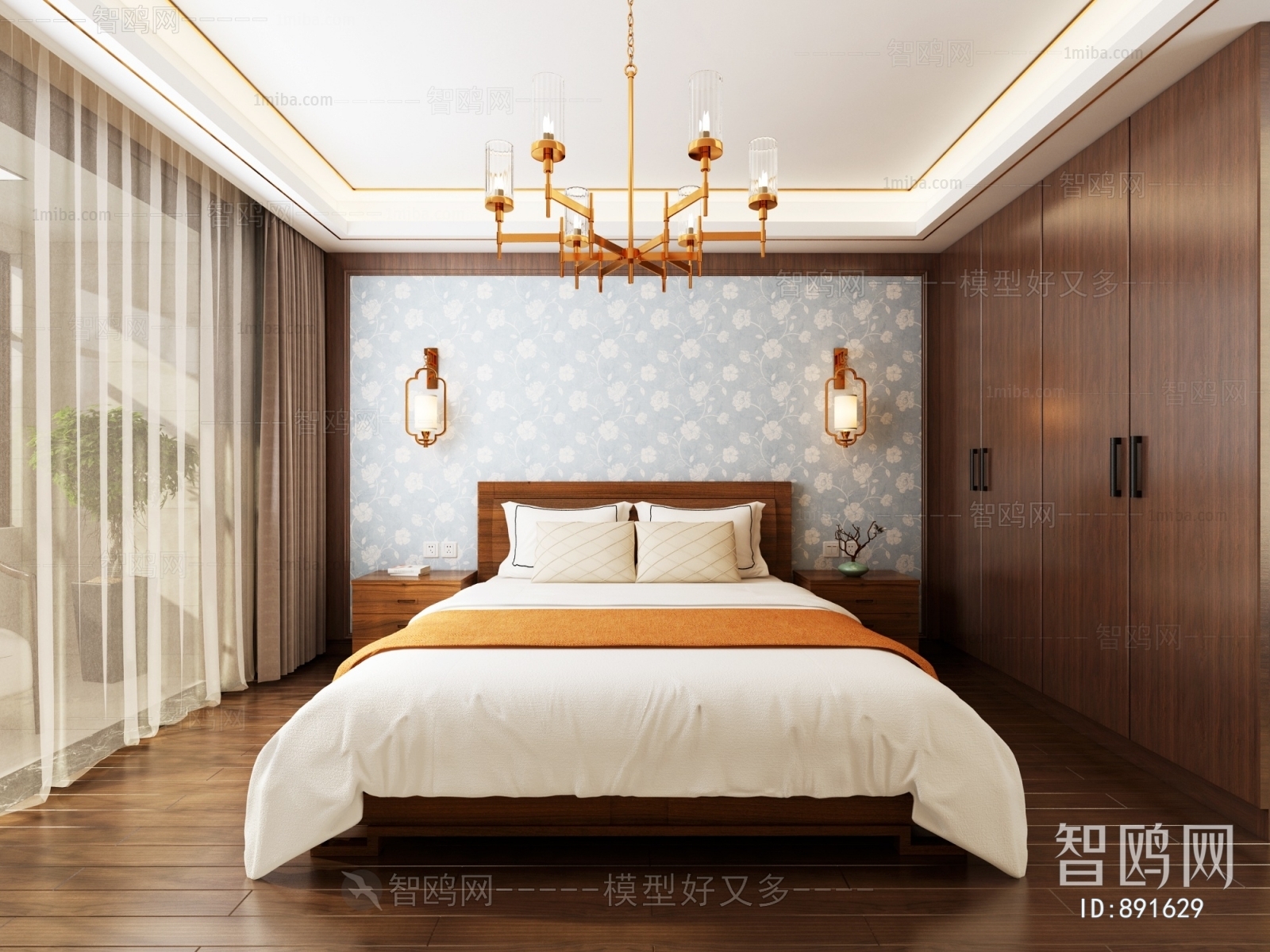 New Chinese Style Bedroom