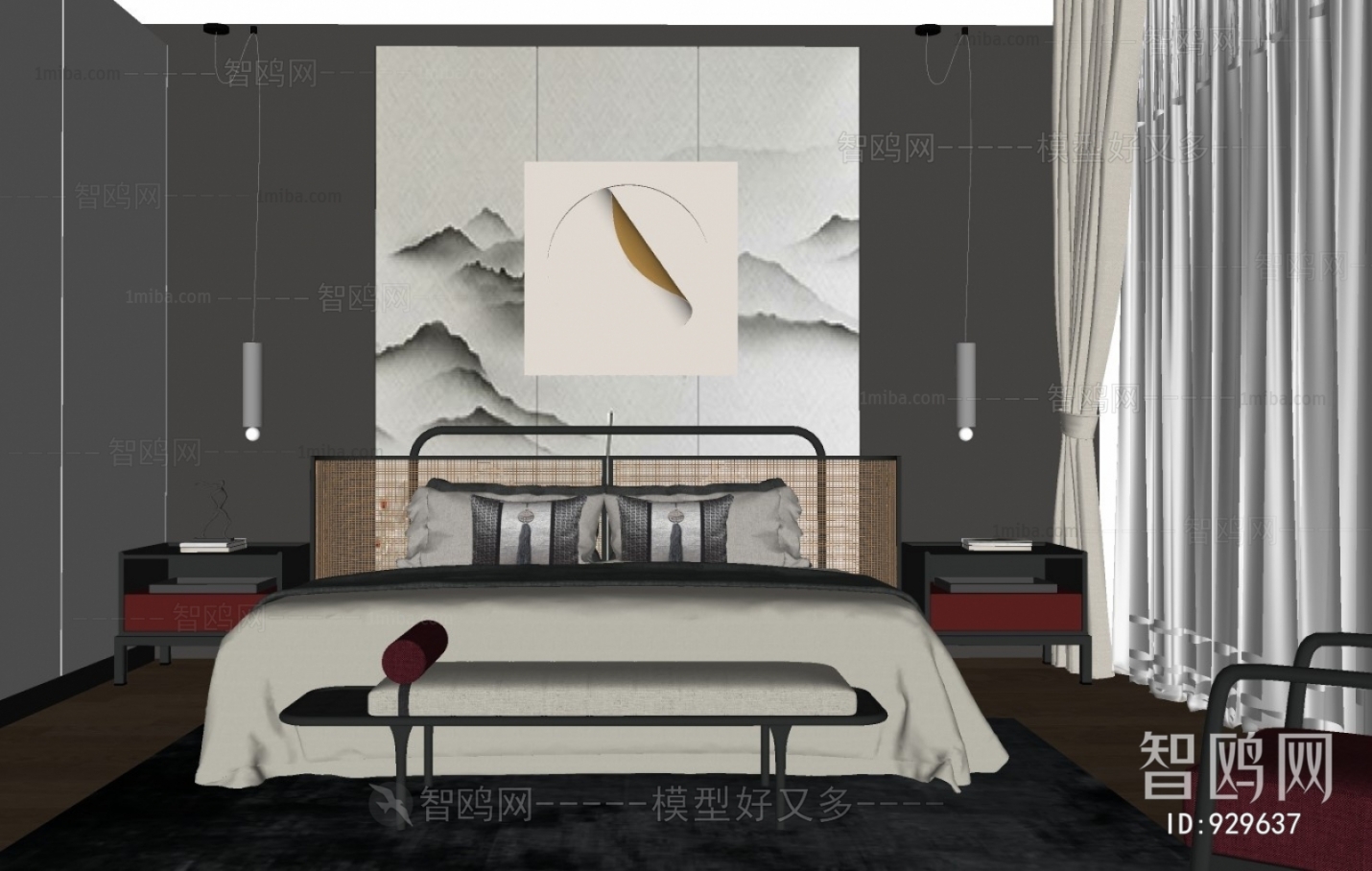 New Chinese Style Bedroom