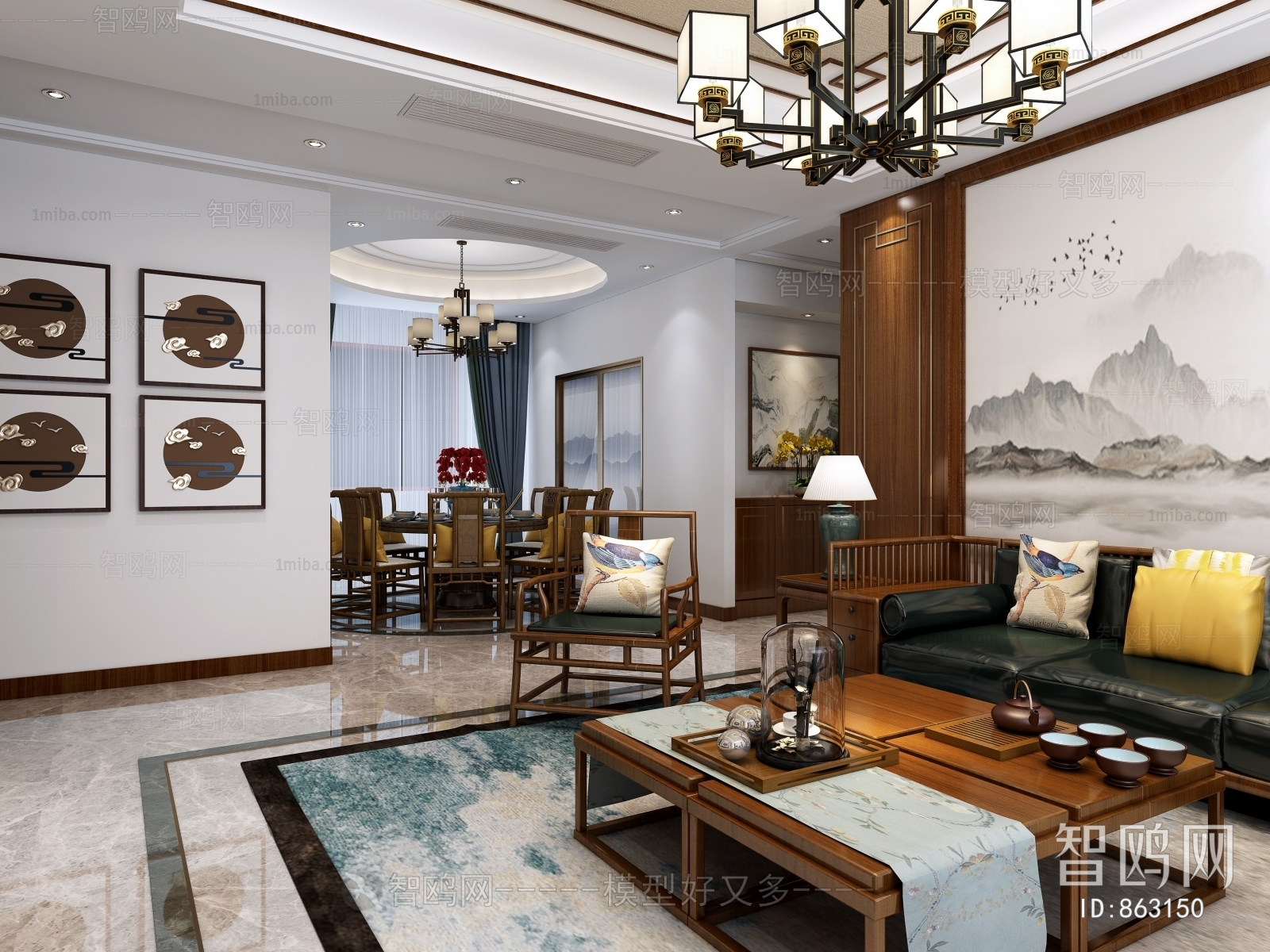 New Chinese Style A Living Room