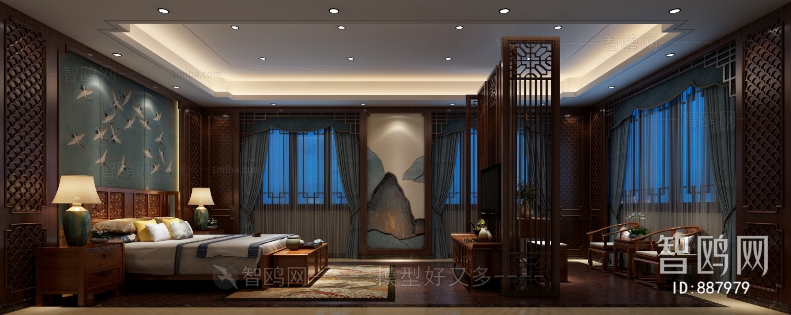 New Chinese Style Bedroom