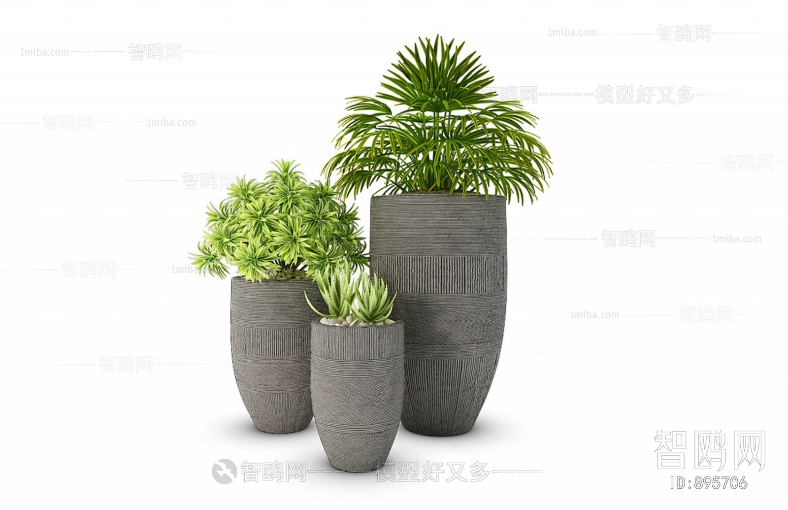 Modern Potted Green Plant