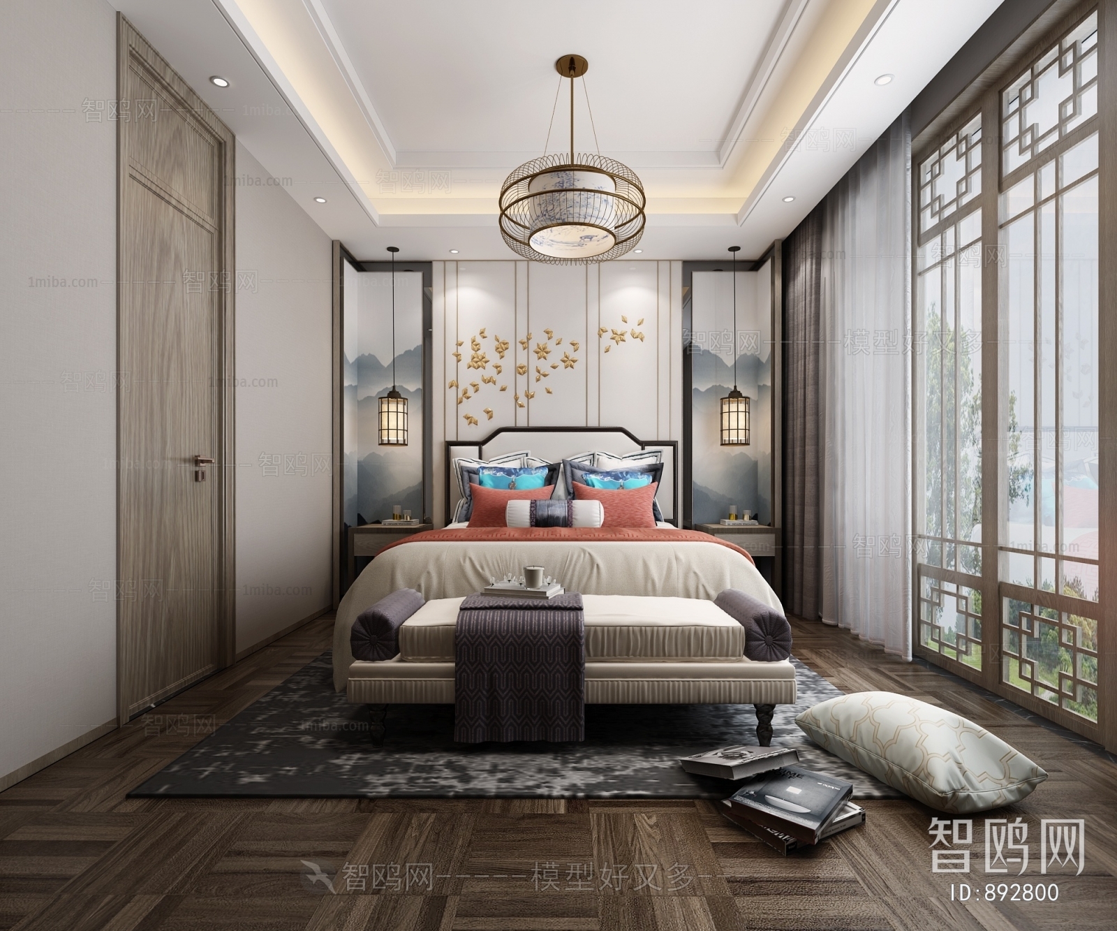 New Chinese Style Bedroom