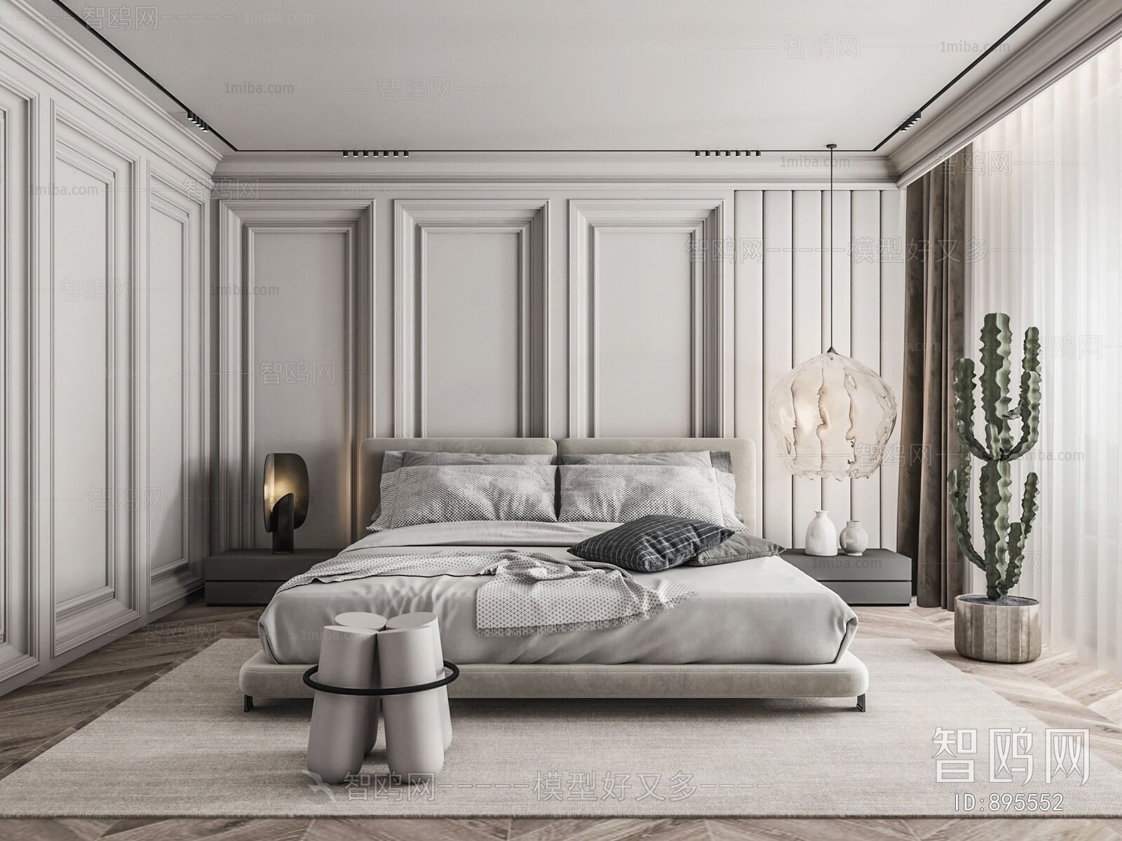 Modern Simple European Style Bedroom