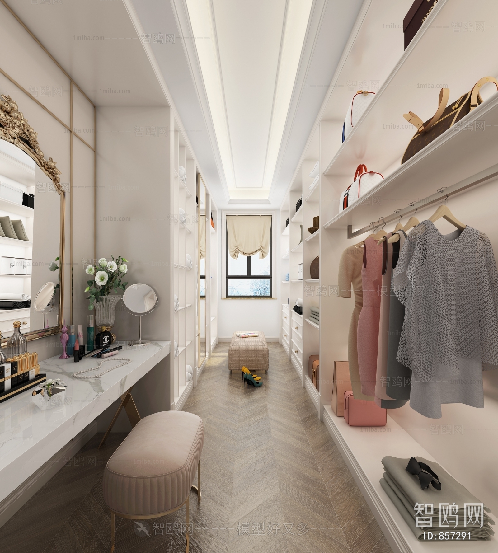 Simple European Style Clothes Storage Area