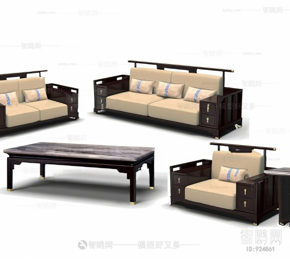 New Chinese Style Sofa Combination