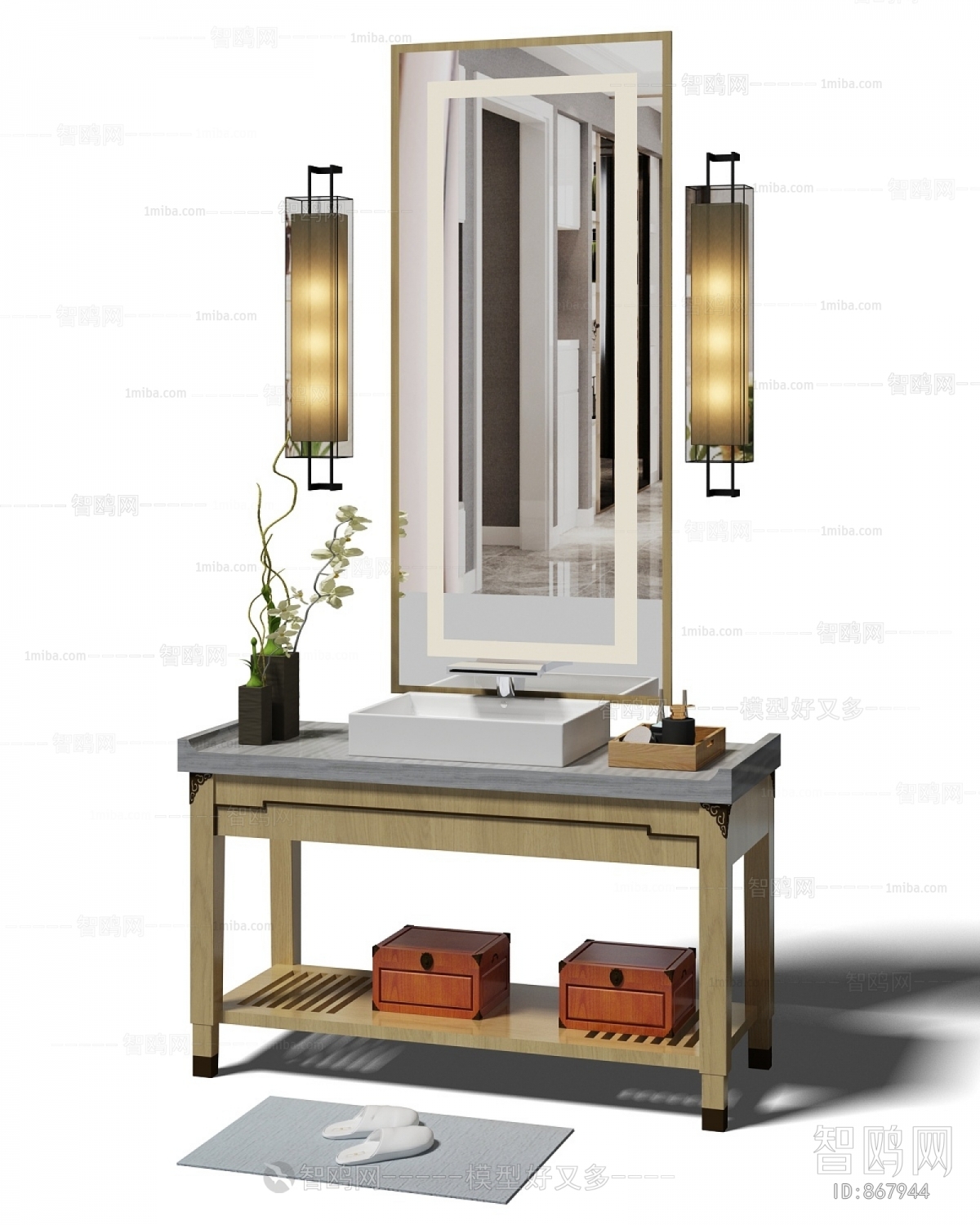 New Chinese Style Bathroom Cabinet