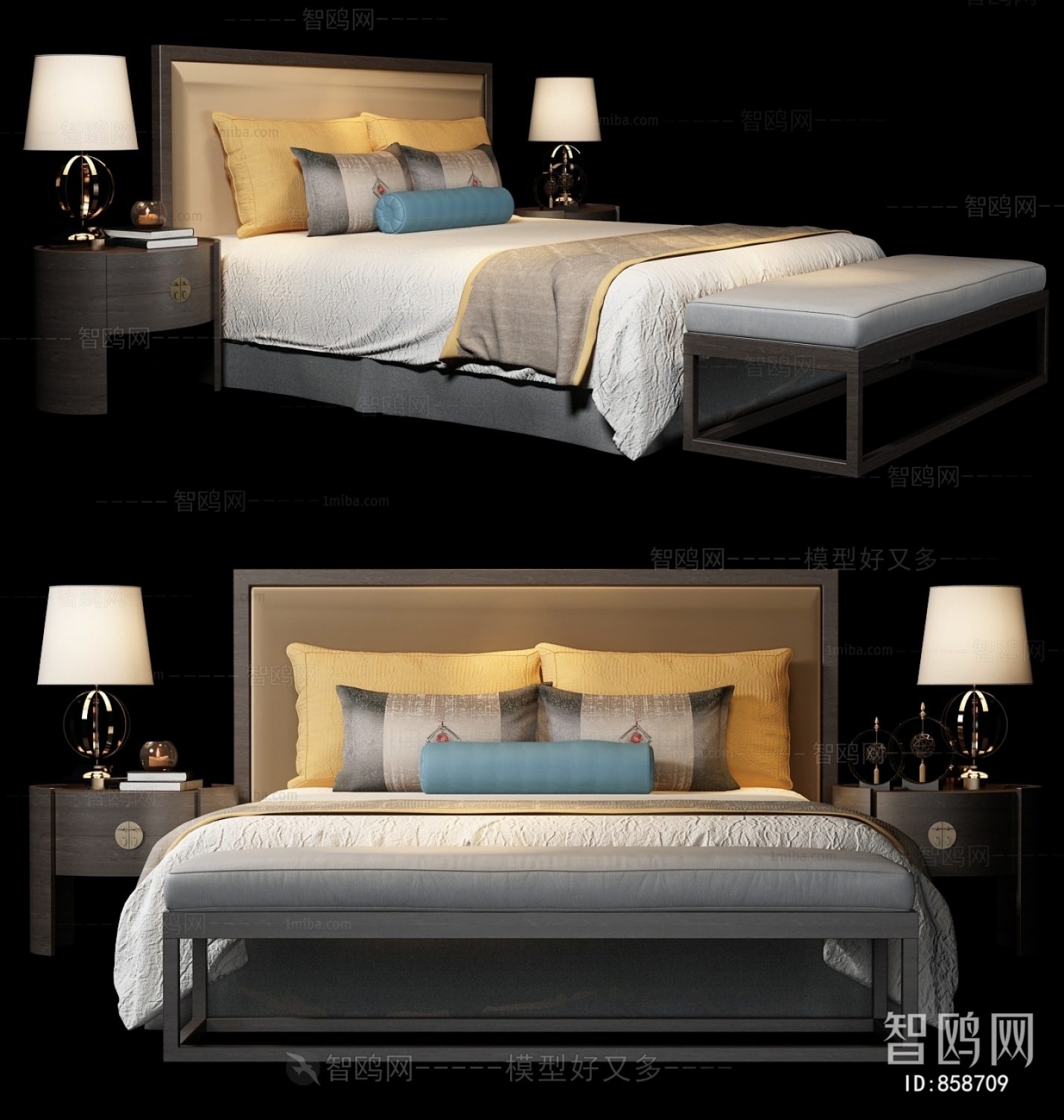 New Chinese Style Double Bed